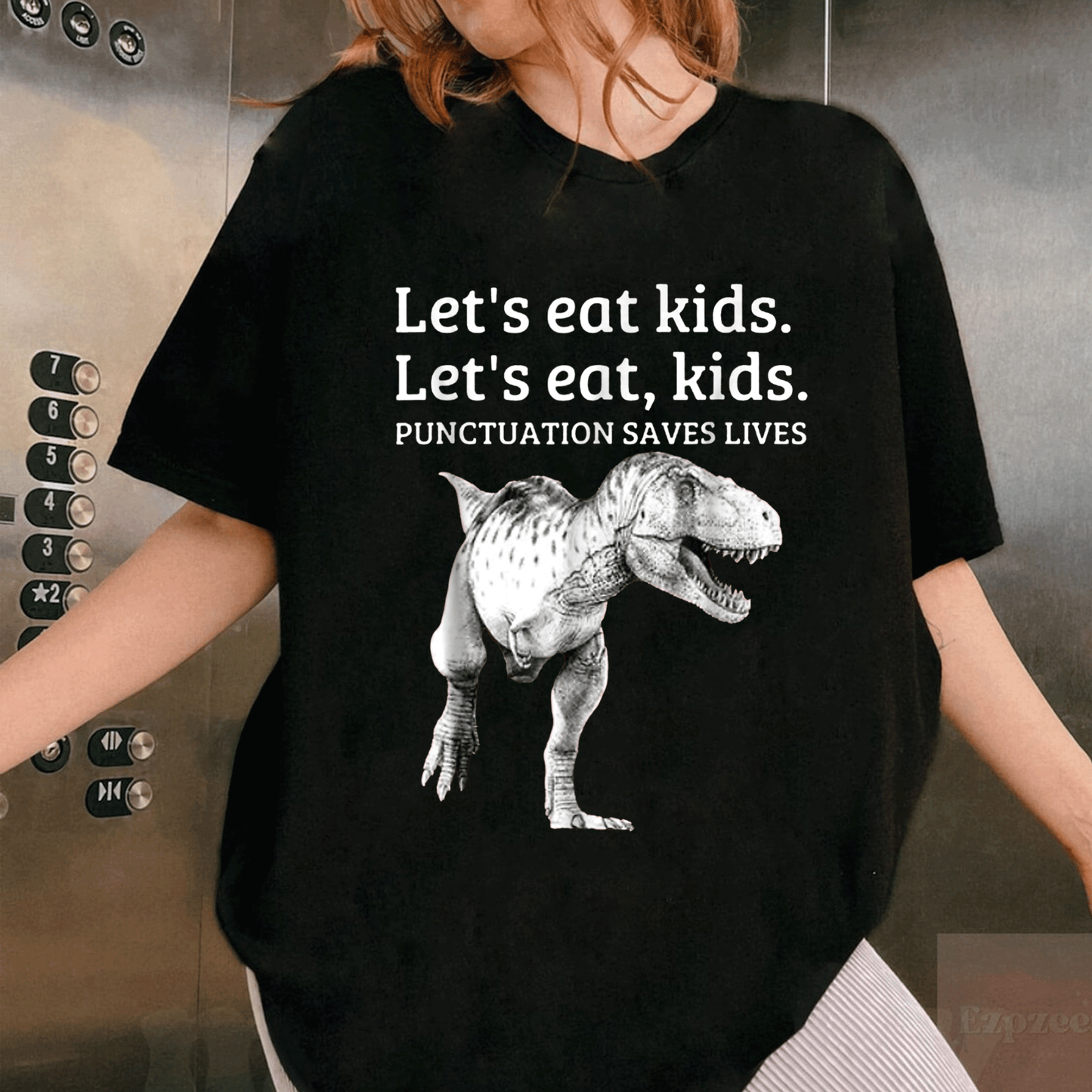 Funny Let's Eat Kids Grammar T-Shirt - Punctuation Saves Lives Design for Grammar Lovers and Teachers - 1