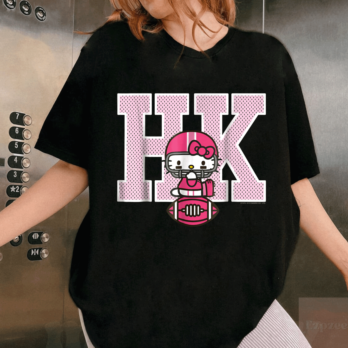 Cute Hello Kitty Football Spirit Tee Shirt for Kids, Fun Sports Design, Perfect Gift for Young Fans, Comfortable and Stylish - 1