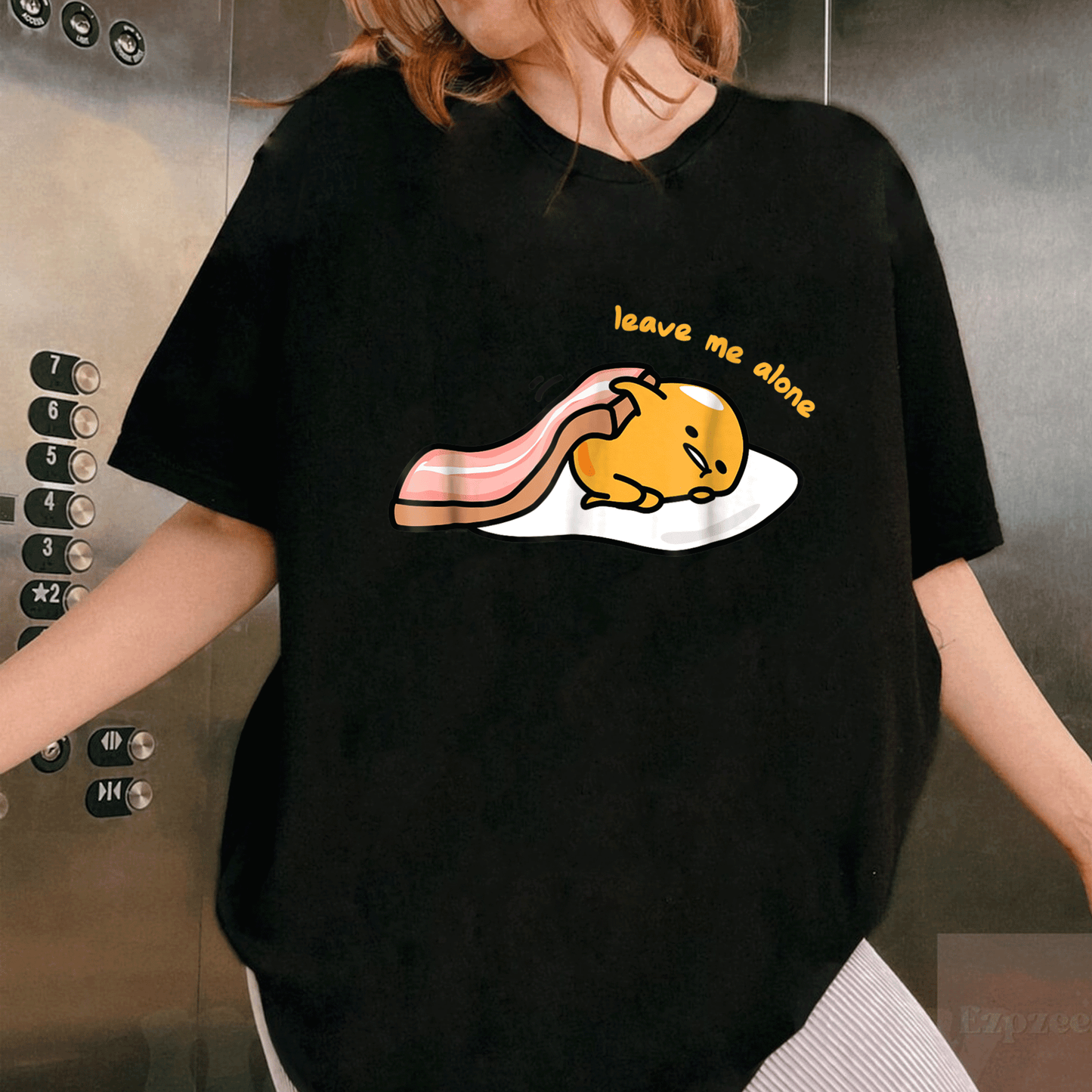 Cute Gudetama Leave Me Alone Tee Shirt Perfect for Lazy Days and Chill Vibes, Adorable Egg Character Graphic Design - 1