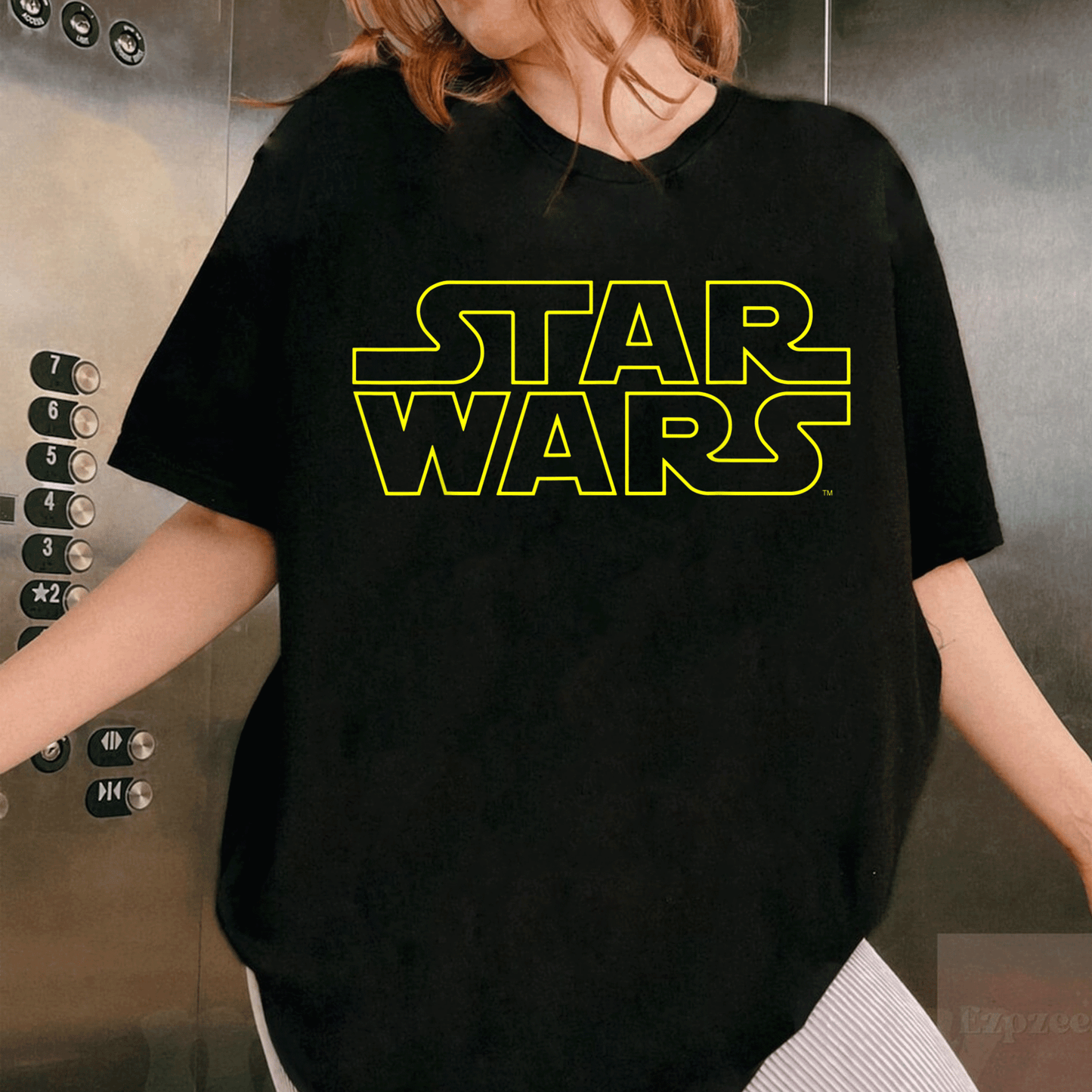 Star Wars Simple Logo Outline Graphic T-Shirt for Fans, Classic Design, Comfortable Fit, Perfect Gift for Sci-Fi Lovers - 1