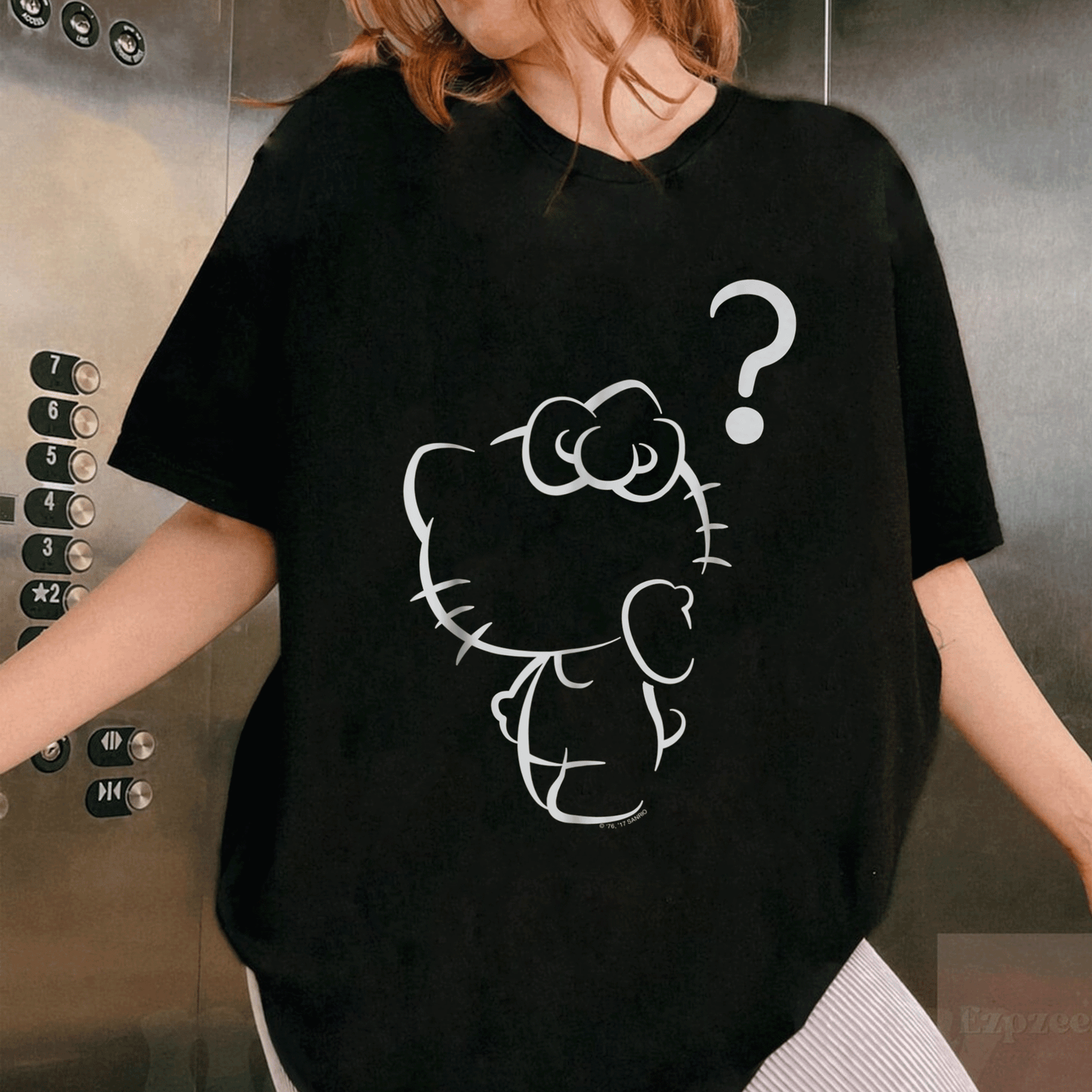 Cute Hello Kitty Question Mark Tee Shirt for Fans, Adorable Graphic Tee Perfect for Casual Wear and Gifts for All Ages - 1