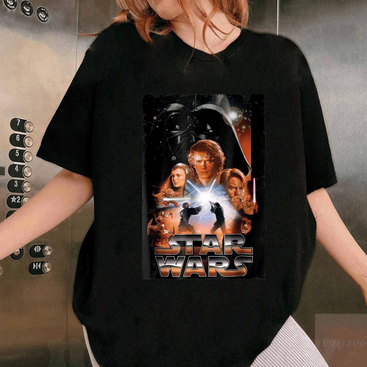 Star Wars Revenge of the Sith Graphic T-Shirt Featuring Iconic Movie Poster Design for Fans and Collectors - 1