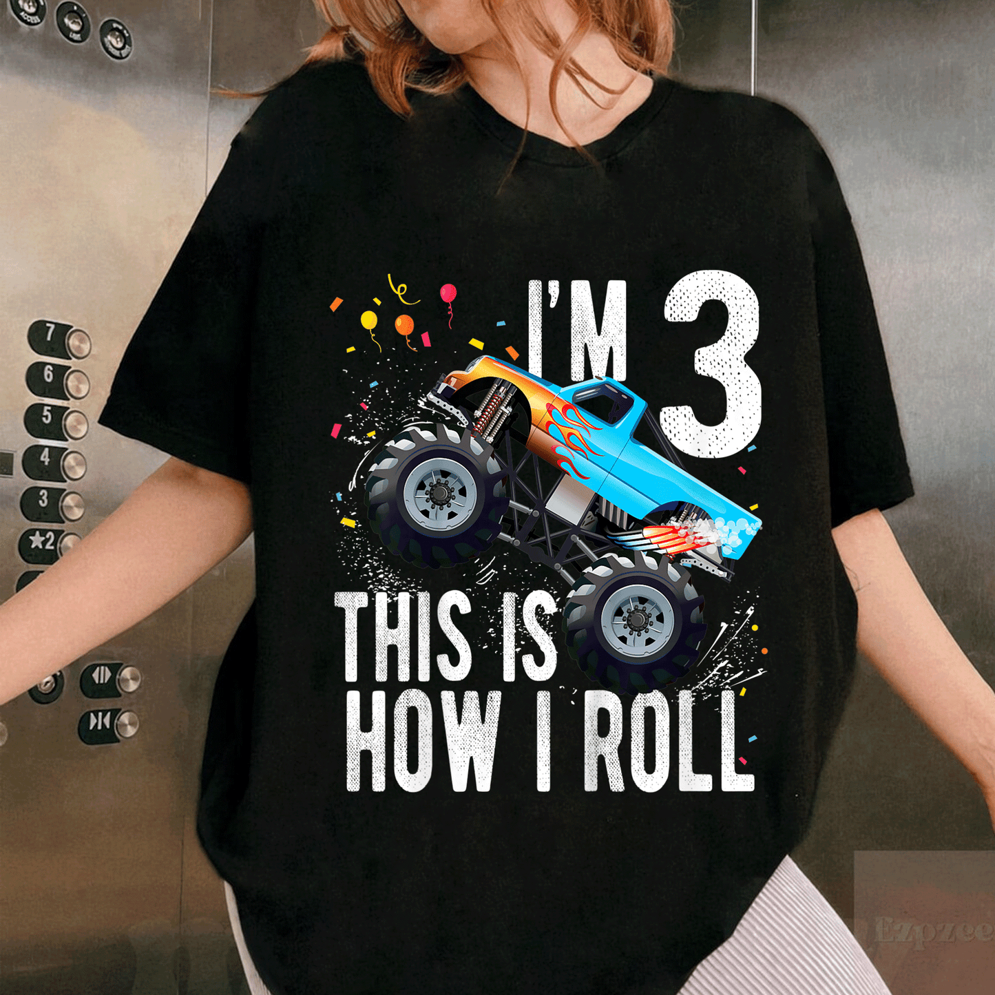 Cute Monster Truck Car T-Shirt for 3 Year Old Boys - Perfect 3rd Birthday Gift for Little Adventure Lovers! - 1