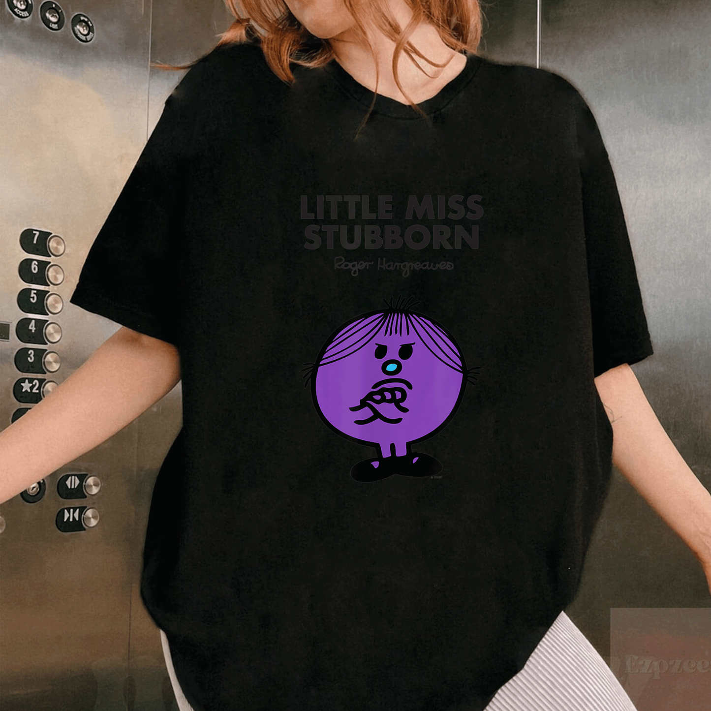 Mr Men Little Miss Stubborn T-Shirt for Kids Fun Colorful Design with Playful Illustration Perfect Gift for Young Readers - 1