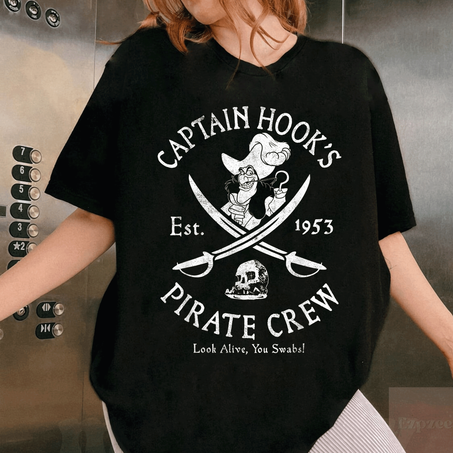 Disney Villains Captain Hook Pirate Crew Established 1953 Logo T-Shirt for Fans of Classic Animation and Adventure - 1
