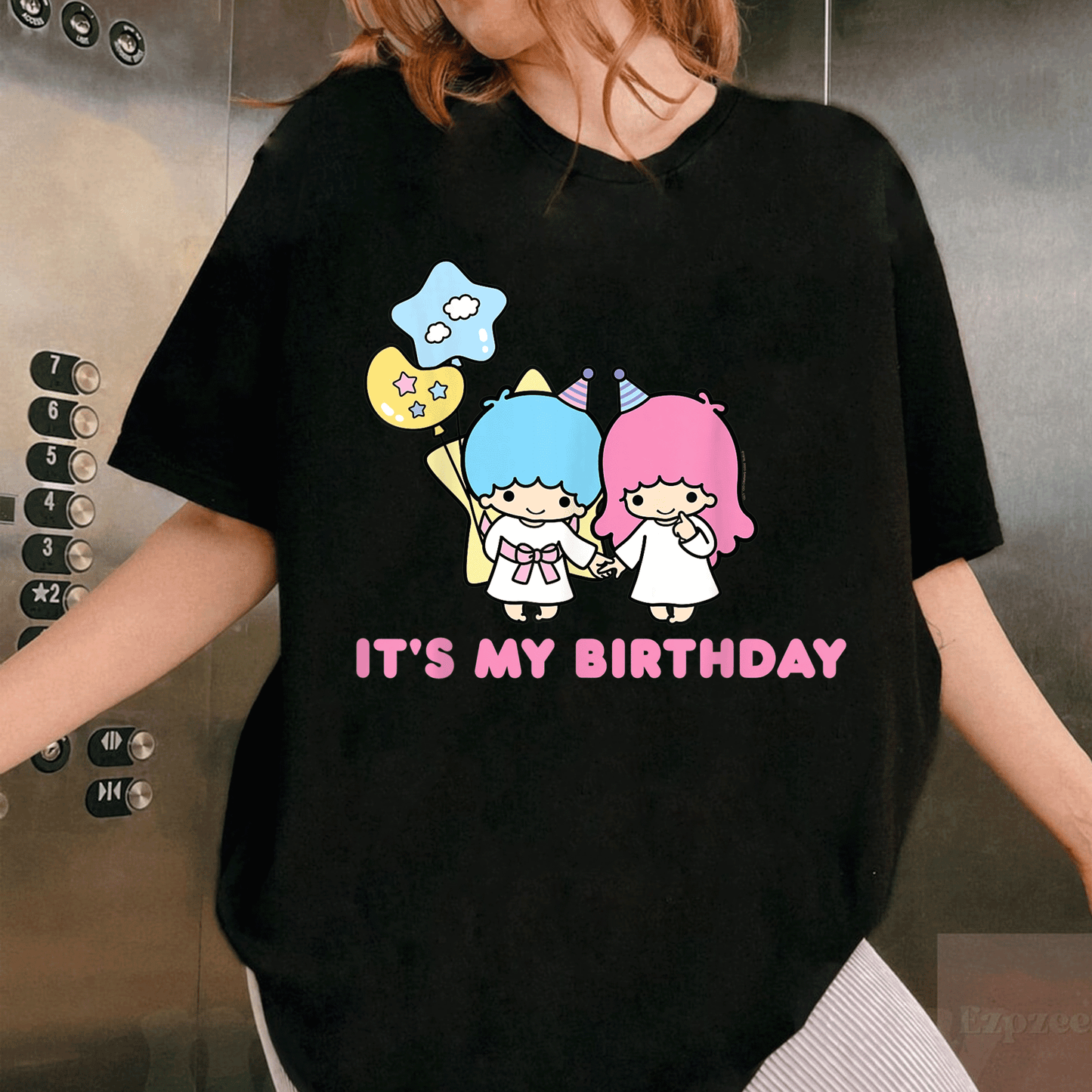 Little Twin Stars It's My Birthday T-Shirt Cute Kawaii Birthday Tee for Kids and Adults, Colorful and Fun Design - 1