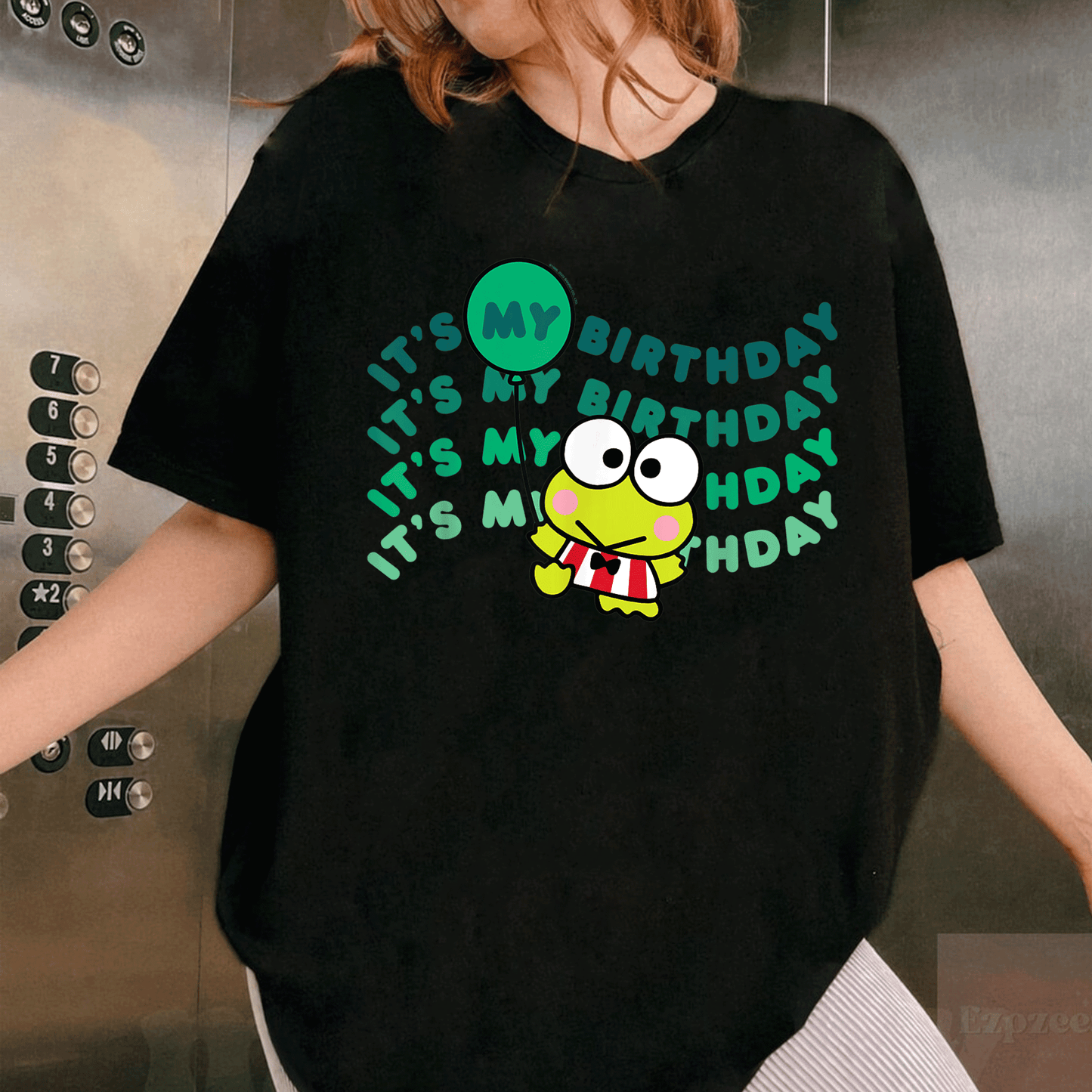 Cute Keroppi It's My Birthday T-Shirt for Kids | Fun Green Frog Design Perfect for Birthday Celebrations and Parties - 1