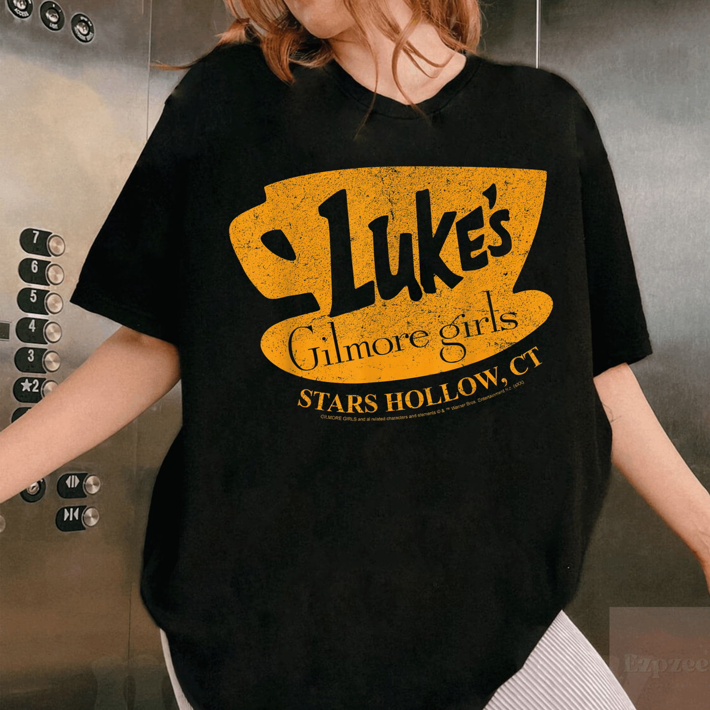 Gilmore Girls Luke's Stars Hollow Distressed Sign T-Shirt Perfect for Fans of Stars Hollow and Coffee Lovers - 1