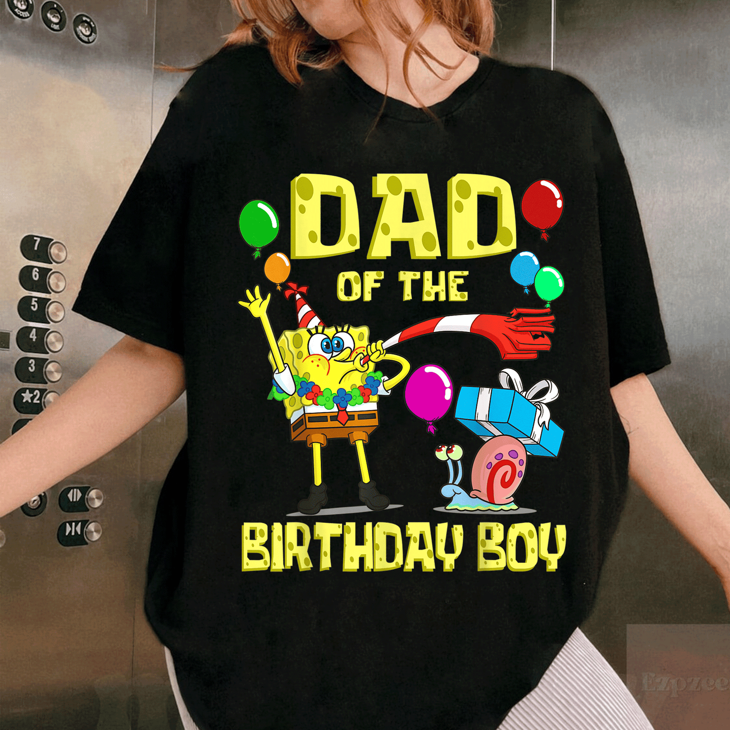 SpongeBob SquarePants Daddy of the Birthday Boy Theme Party T-Shirt for Fun Celebrations and Memorable Birthdays - 1