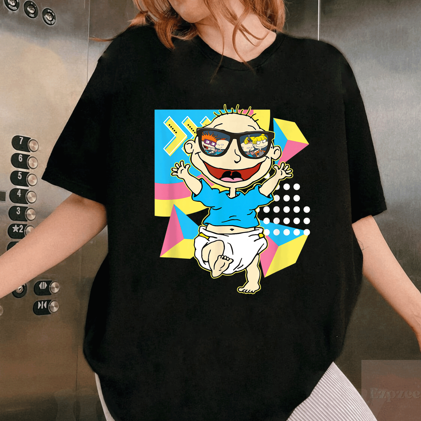 Mademark x Rugrats Tommy Pickles Sunglasses Reflection T-Shirt Perfect for Fans of Iconic 90s Cartoon Nostalgia and Style - 1