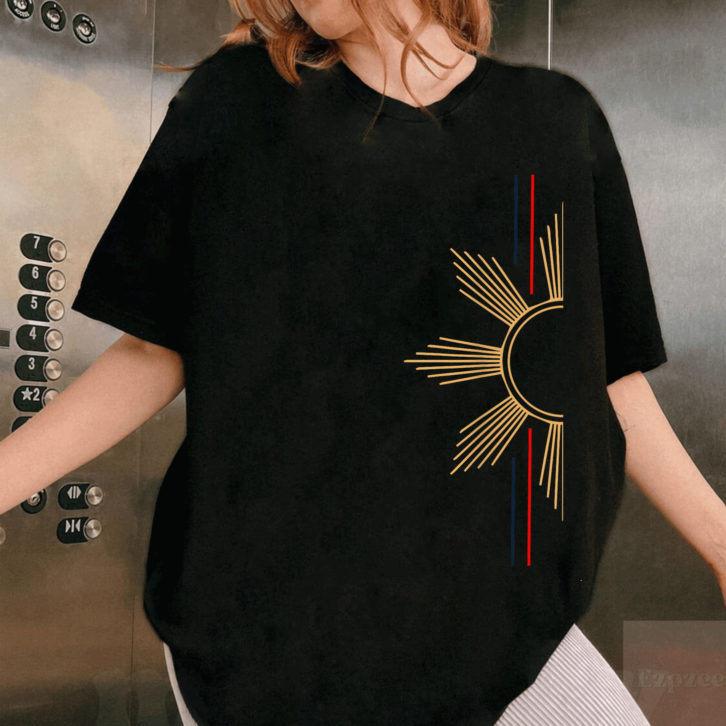 Shop the Minimalist Filipino Sun T-Shirt – A Stylish and Vibrant Graphic Tee Celebrating Filipino Culture and Sunshine! - 1