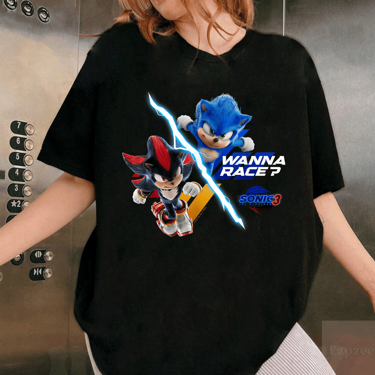 Sonic the Hedgehog 3 Wanna Race T-Shirt for Gamers – Fun & Stylish Graphic Tee Featuring Iconic Racing Design - 1
