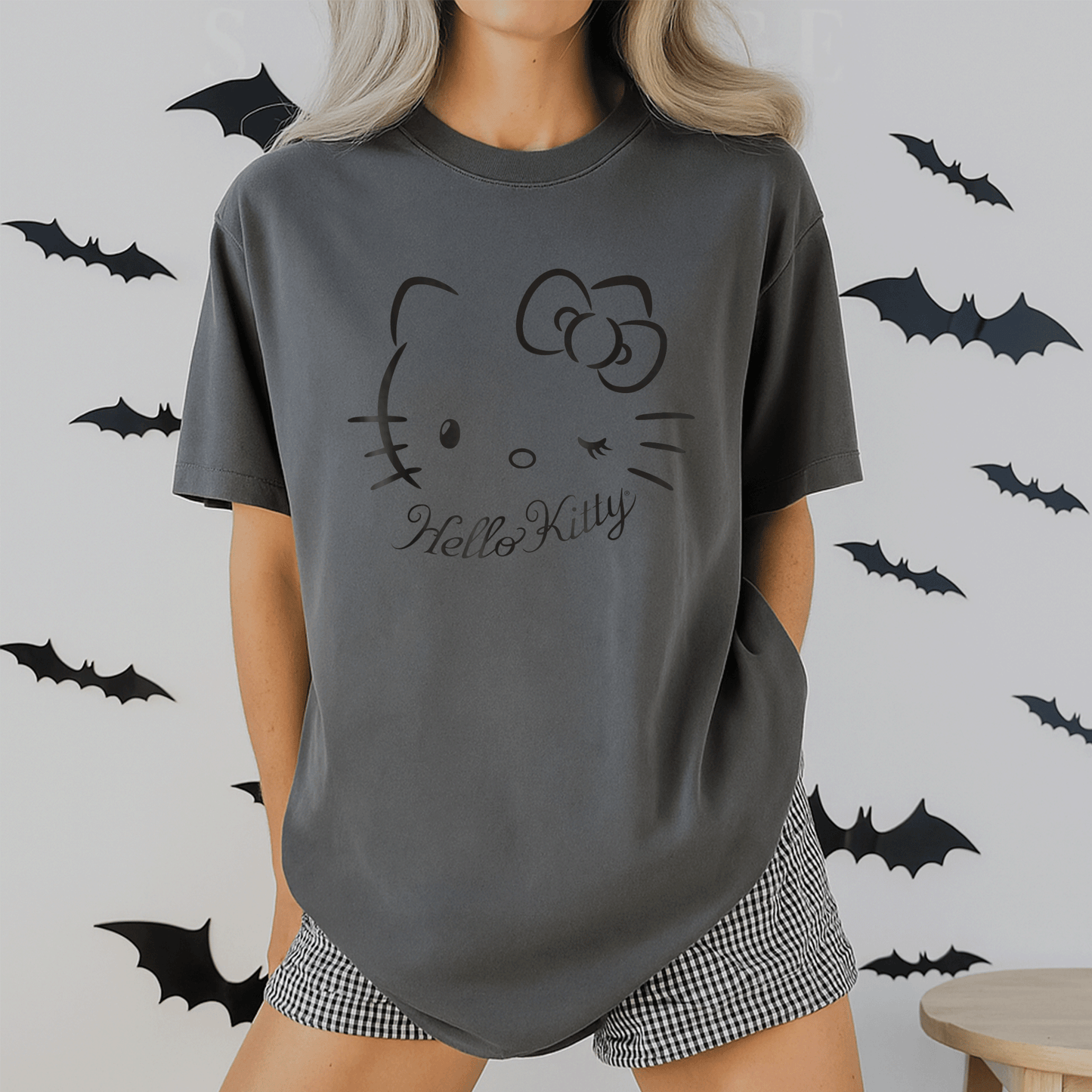 Charming Hello Kitty Winking Tee Shirt for Kids and Adults - Cute and Playful Design Perfect for Everyday Wear - 2