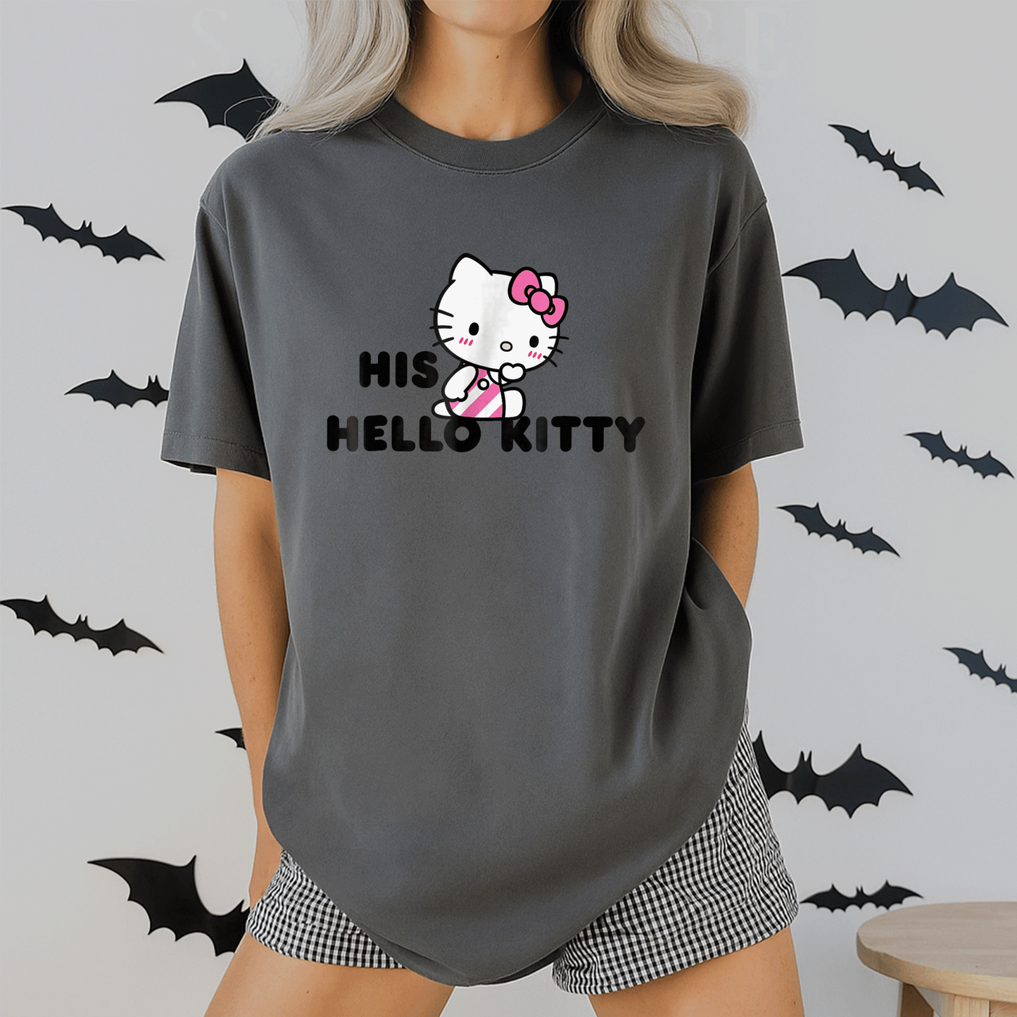 Cute Hello Kitty and Dear Daniel Couples Tee Shirt for Matching Outfits, Perfect for Romantic Dates and Sweet Memories - 2