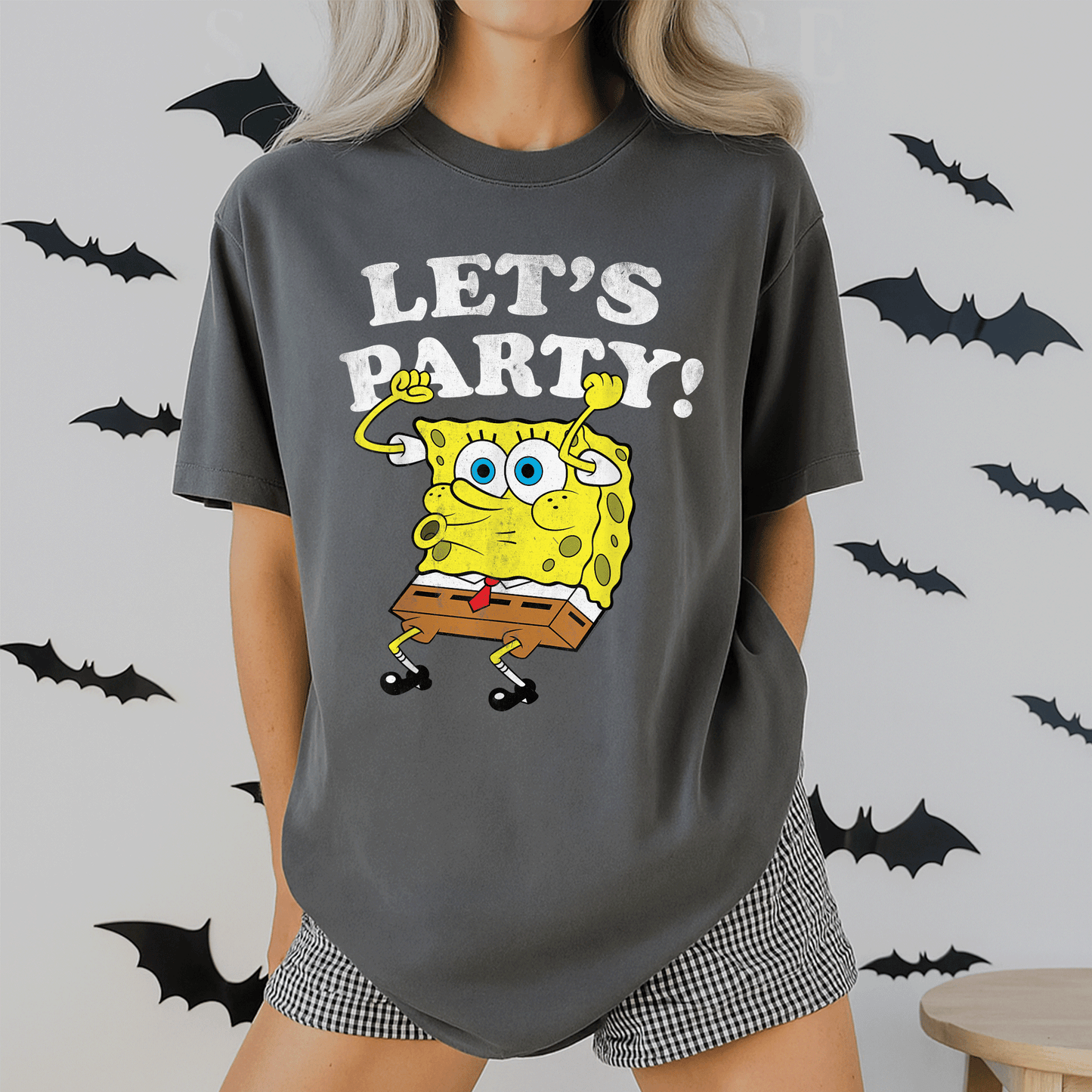 Spongebob Squarepants Lets Party T-Shirt Fun and Colorful Cartoon Design Perfect for Fans of All Ages and Celebrations - 2