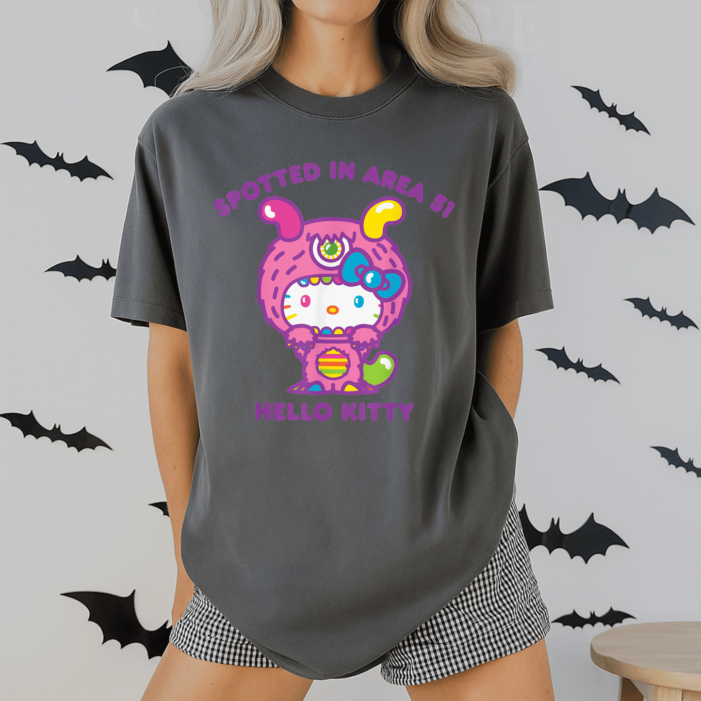Cute Hello Kitty Spotted in Area 51 Alien Sighting T-Shirt for Fun Lovers and UFO Enthusiasts - Perfect Gift Idea! - 2