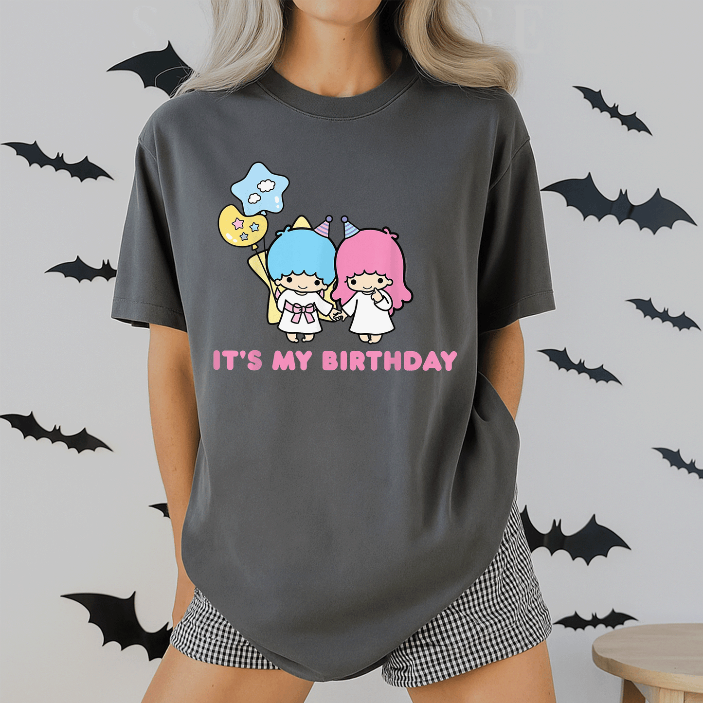 Little Twin Stars It's My Birthday T-Shirt Cute Kawaii Birthday Tee for Kids and Adults, Colorful and Fun Design - 2