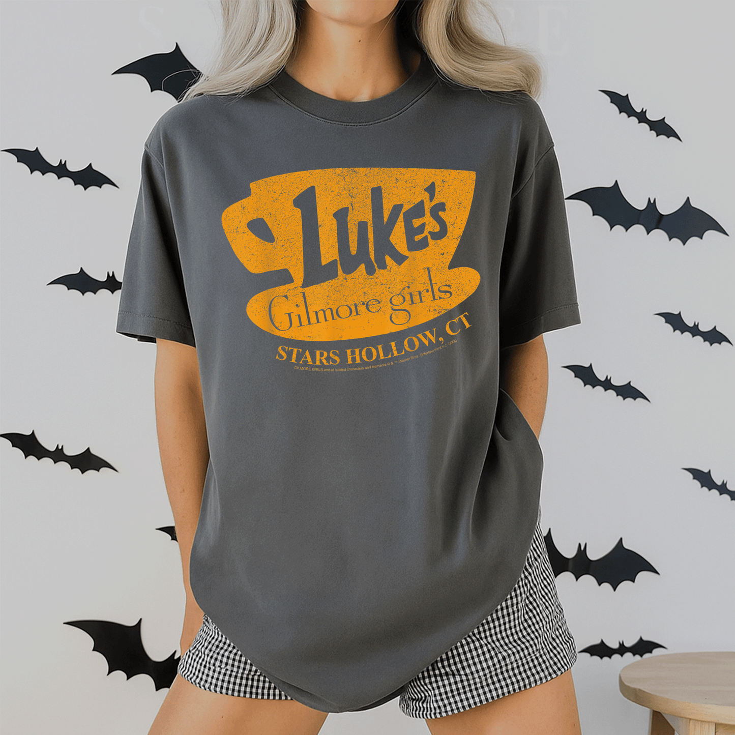 Gilmore Girls Luke's Stars Hollow Distressed Sign T-Shirt Perfect for Fans of Stars Hollow and Coffee Lovers - 2