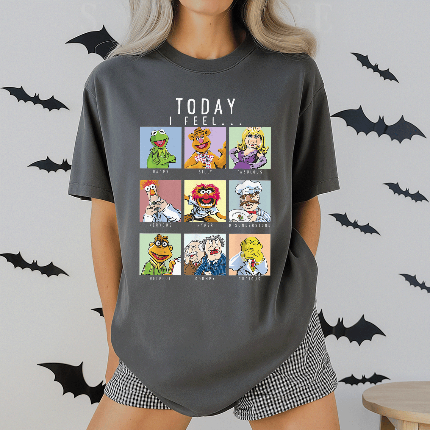 Disney The Muppets Today I Fell Box Up T-Shirt for Fun Lovers, Featuring Iconic Characters in Vibrant Graphic Design - 2