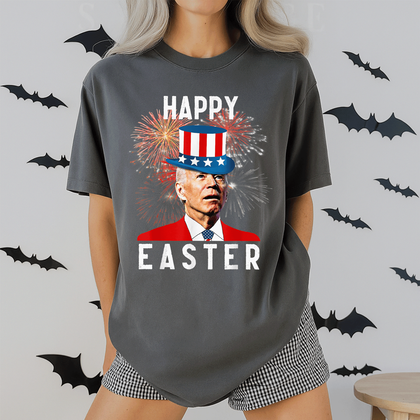 Joe Biden Happy Easter Funny T-Shirt Perfect for 4th of July Celebrations - Unique Design for Holiday Fun and Laughter - 2
