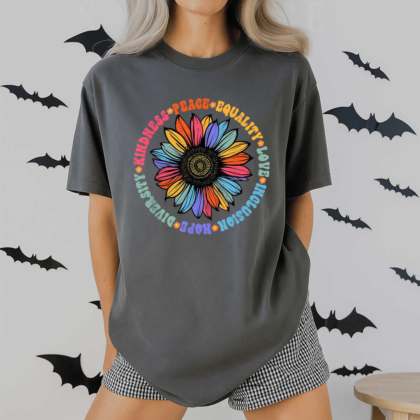 Kindness Love Equality Diverse Human Rights T-Shirt – Spread Peace, Hope, and Unity with Vibrant Graphic Design - 2