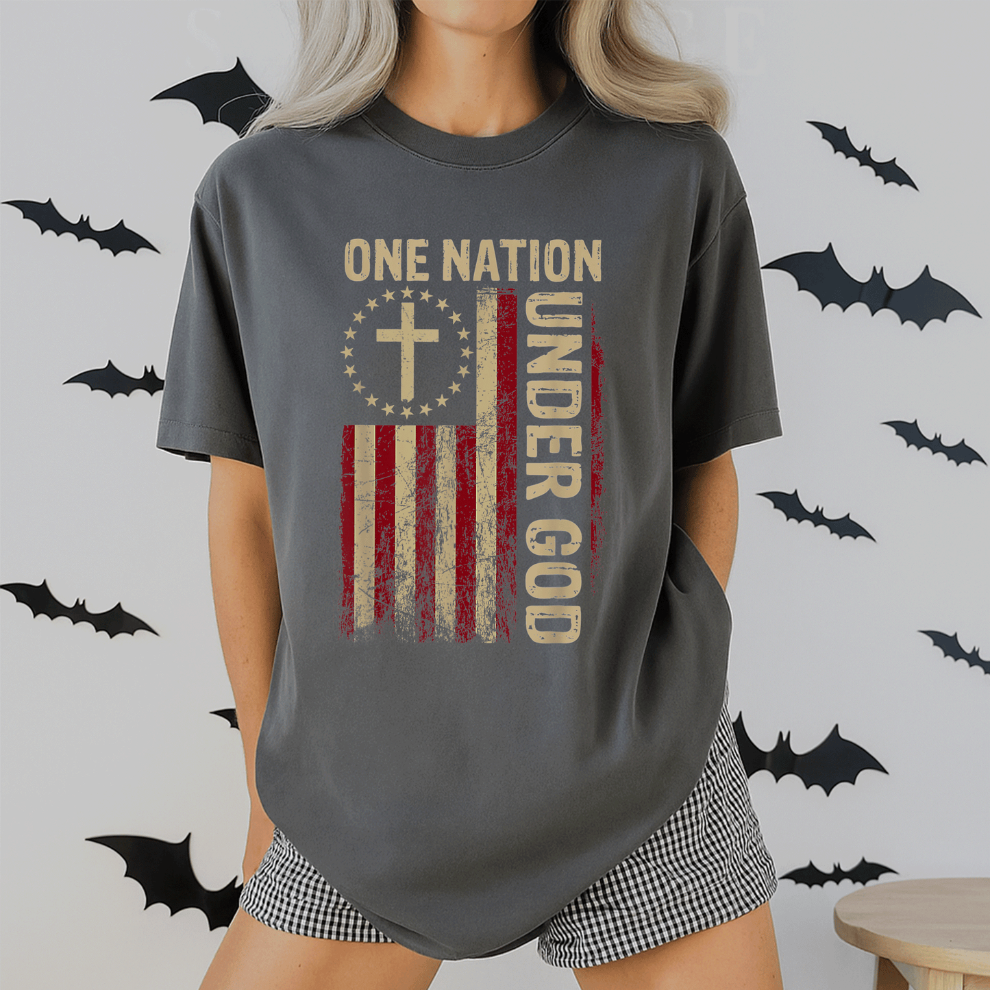 One Nation Under God Patriotic Christian T-Shirt for 4th of July Celebrations - Perfect for Faith and Freedom Events - 2
