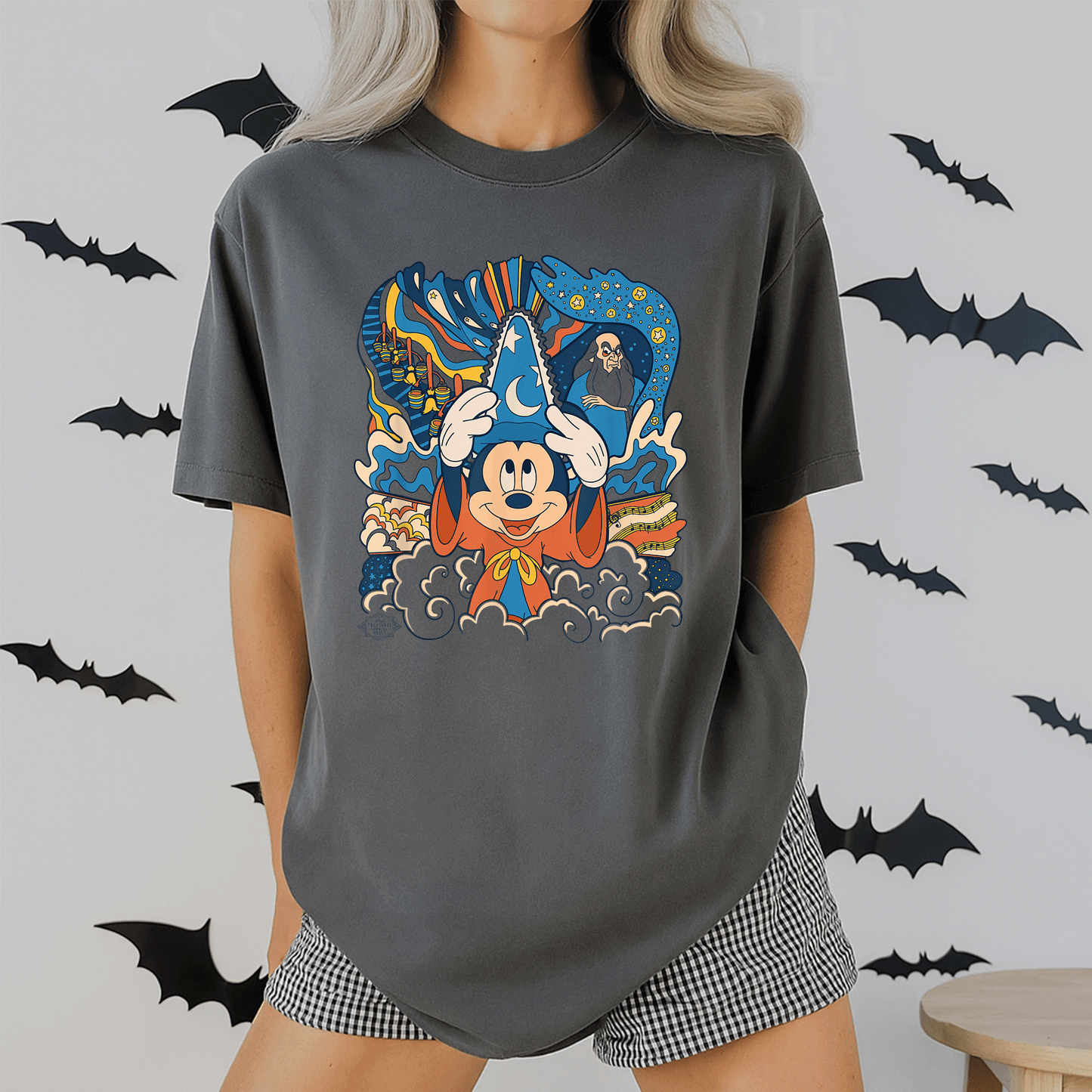 Retro Disney Fantasia Sorcerer's Apprentice Mickey Mouse T-Shirt – Classic Animation Style Graphic Tee for Fans - 2