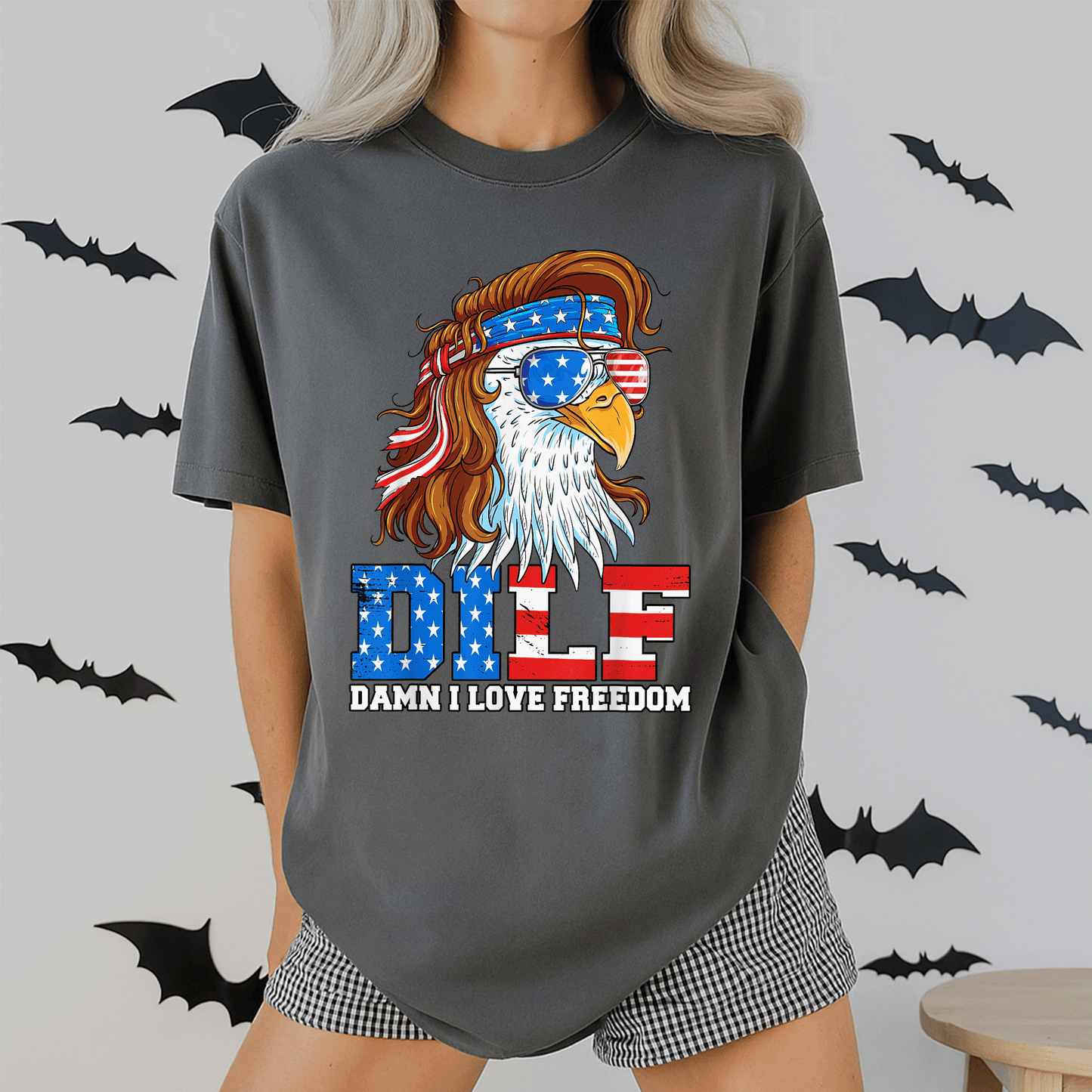 Funny DILF Damn I Love Freedom Eagle T-Shirt for Patriotic 4th of July Celebrations - Perfect Gift for Dad! - 2