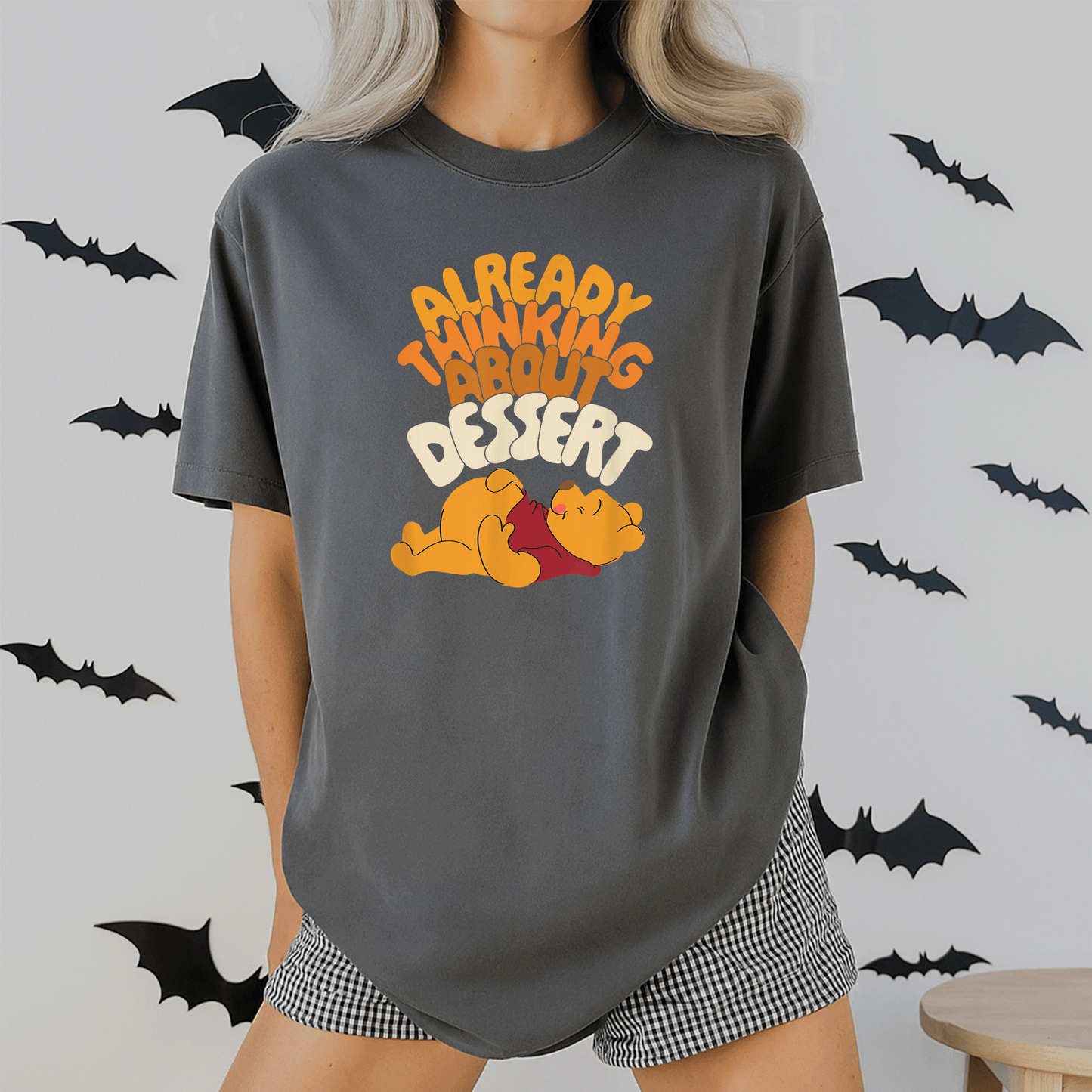 Cute Amazon Essentials Winnie the Pooh Thanksgiving T-Shirt Perfect for Dessert Lovers and Family Celebrations - 2
