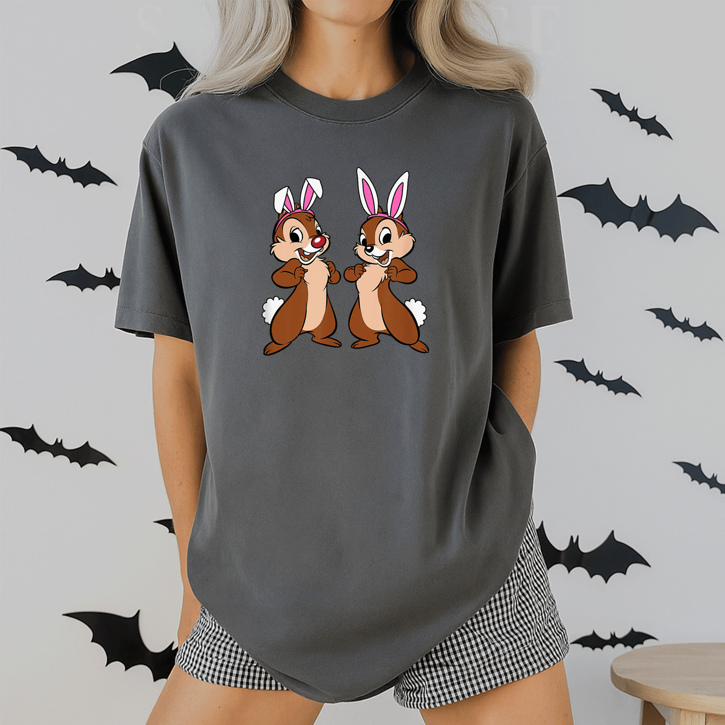 Cute Chip 'n' Dale Easter Bunny Ears T-Shirt from Amazon Essentials for Spring Celebrations and Family Fun - 2