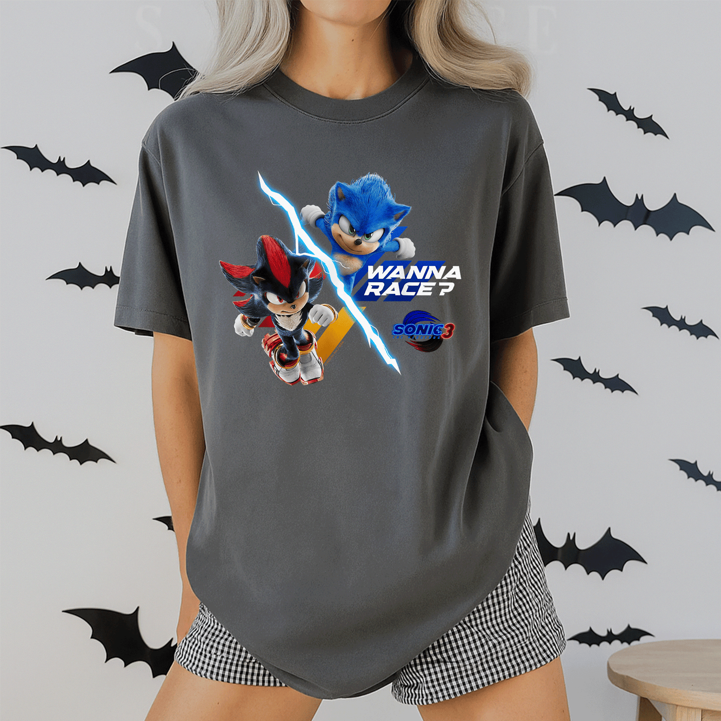 Sonic the Hedgehog 3 Wanna Race T-Shirt for Gamers – Fun & Stylish Graphic Tee Featuring Iconic Racing Design - 2