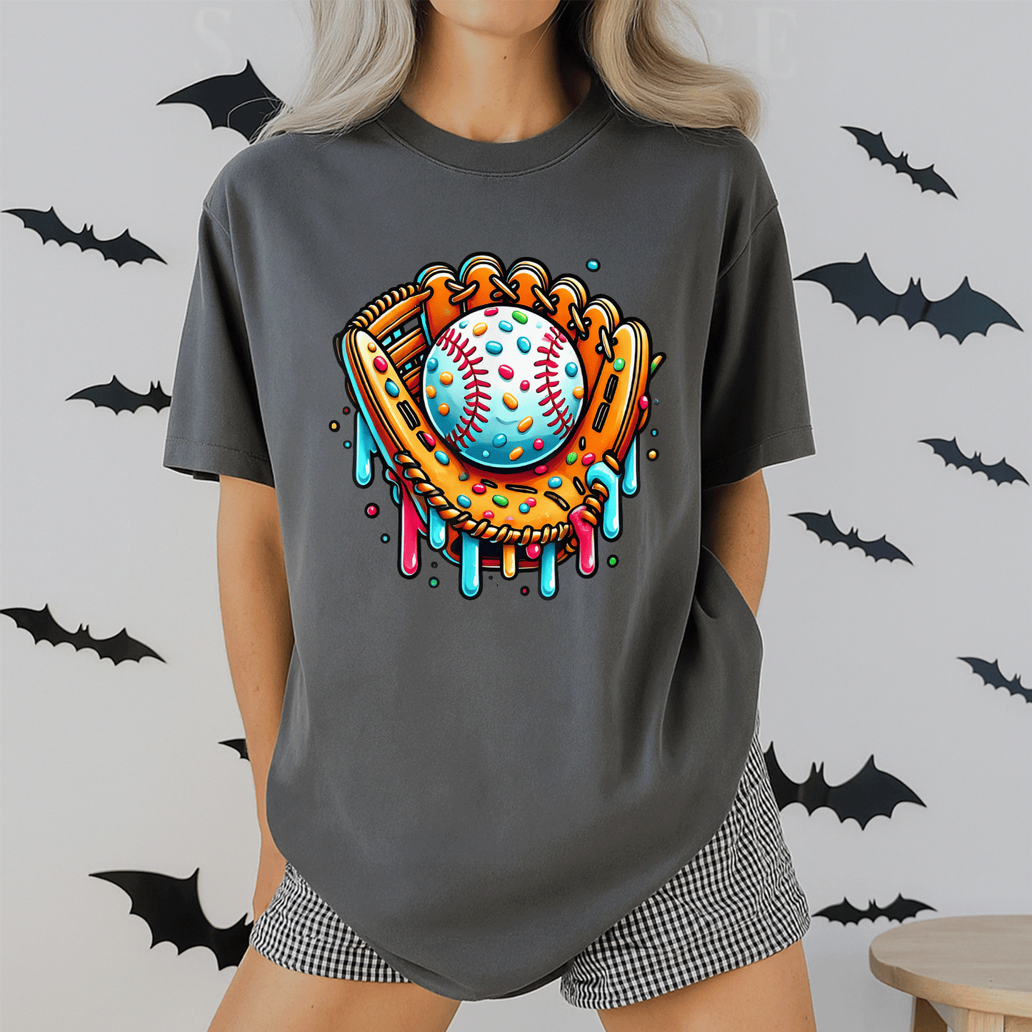 Cool Ice Cream Drip Baseball Graphic T-Shirt for Boys | Fun and Unique Design Perfect for Summer Play and Sports Activities - 2