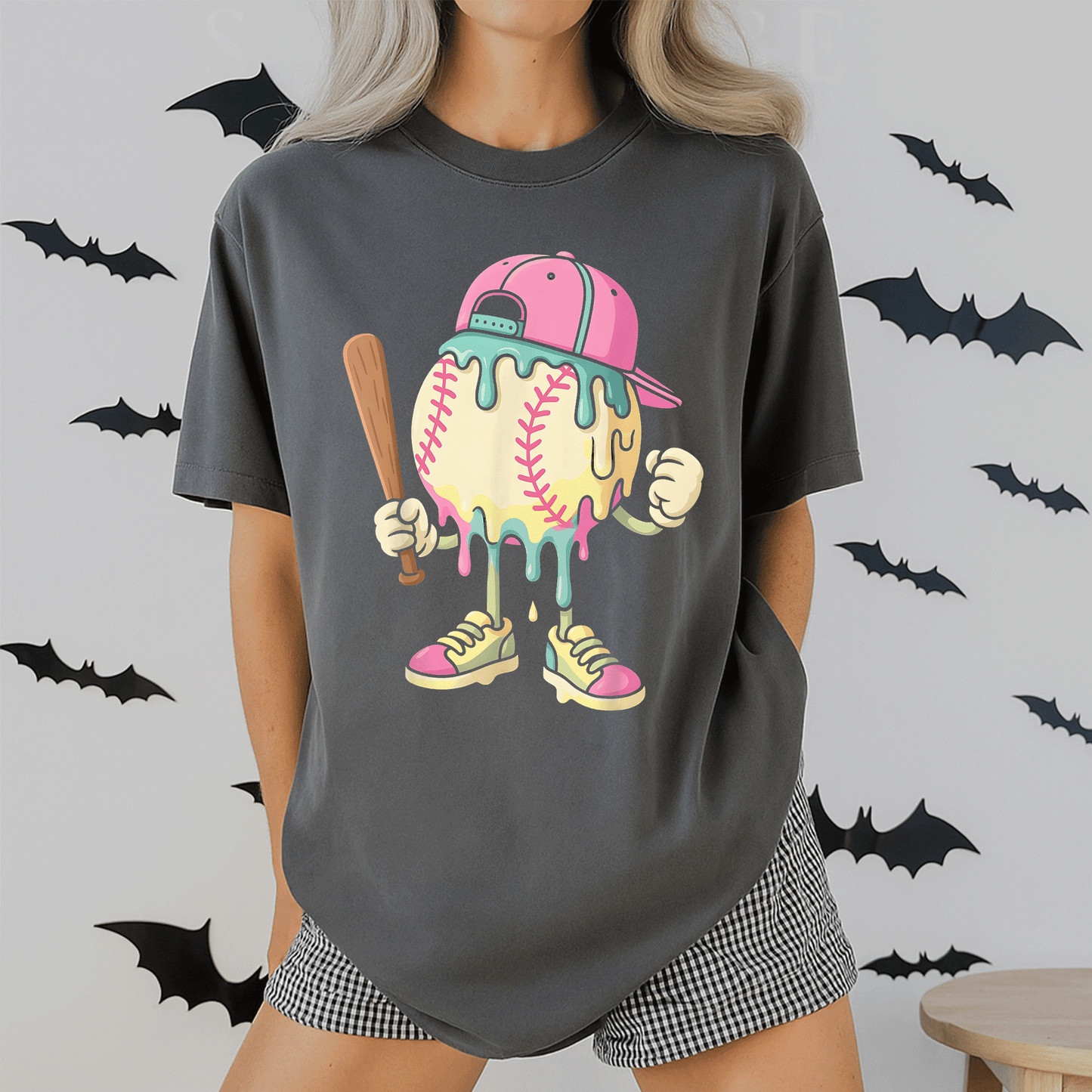 Stylish Ice Cream Drip Baseball T-Shirt for Girls Perfect for Summer Fun and Sporty Outfits - Cute and Trendy Design - 2