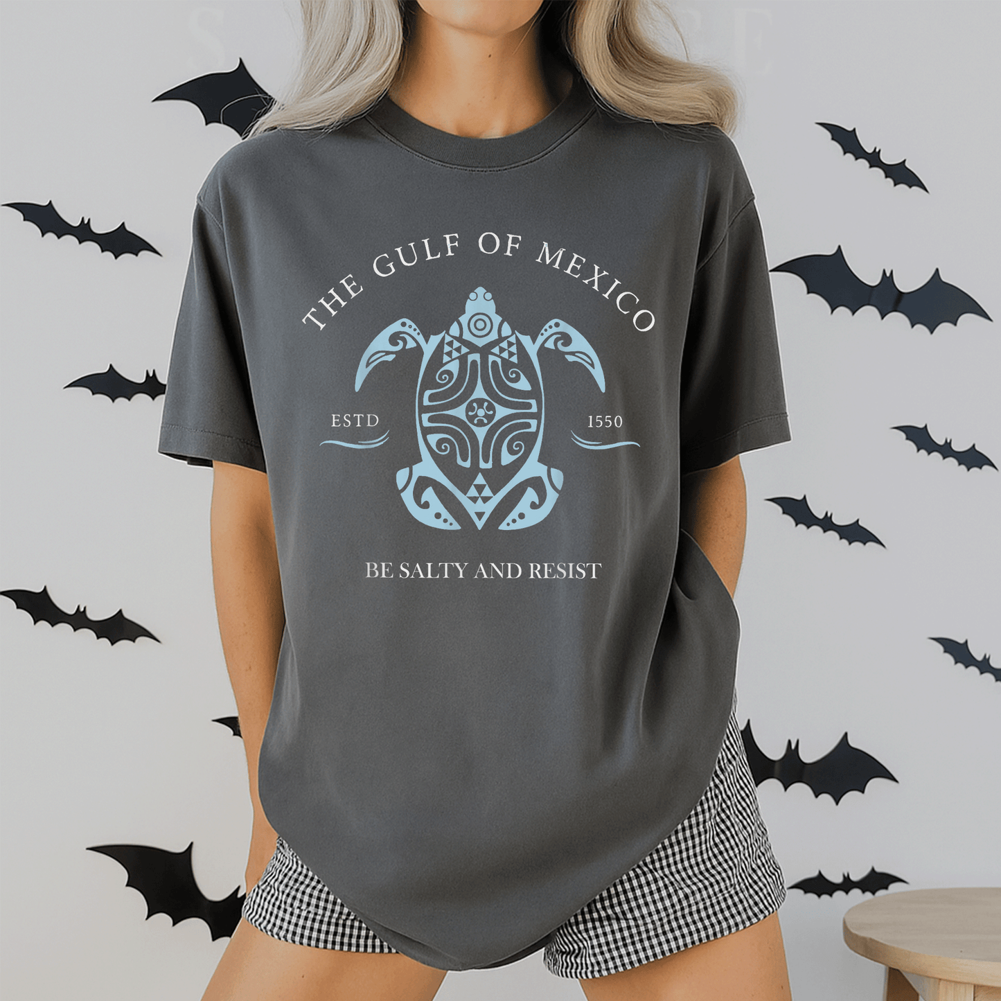 Gulf of Mexico Turtle Be Salty and Resist T-Shirt Featuring Fun Graphic Design for Beach Lovers and Nature Enthusiasts - 2