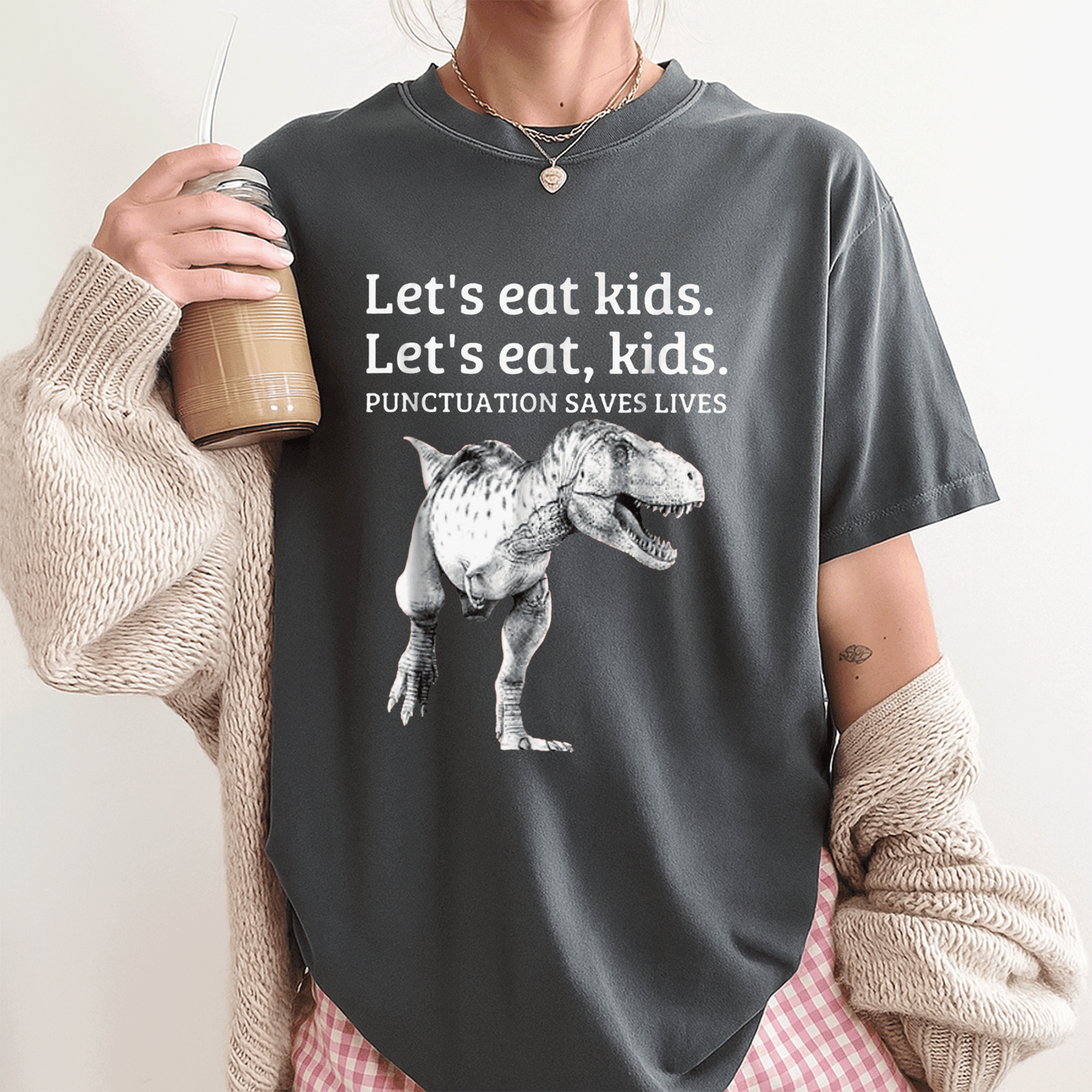 Funny Let's Eat Kids Grammar T-Shirt - Punctuation Saves Lives Design for Grammar Lovers and Teachers - 3