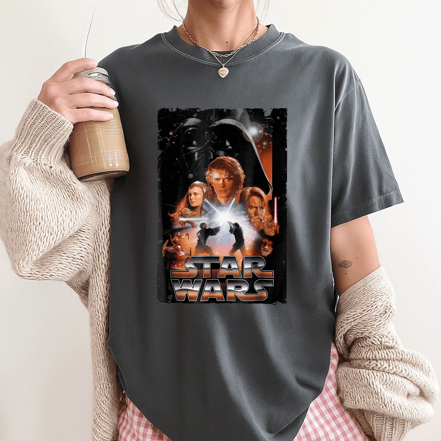 Star Wars Revenge of the Sith Graphic T-Shirt Featuring Iconic Movie Poster Design for Fans and Collectors - 3