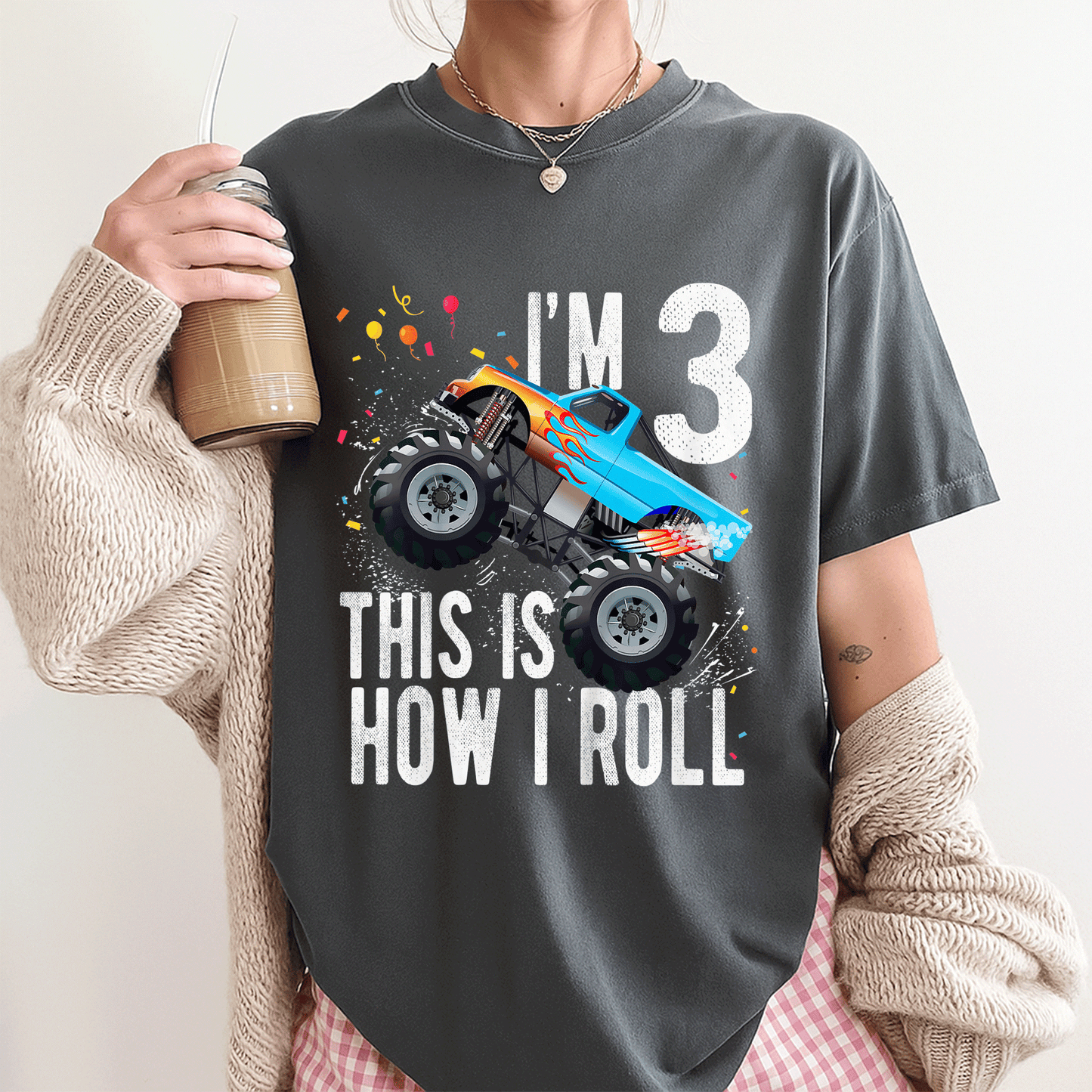 Cute Monster Truck Car T-Shirt for 3 Year Old Boys - Perfect 3rd Birthday Gift for Little Adventure Lovers! - 3