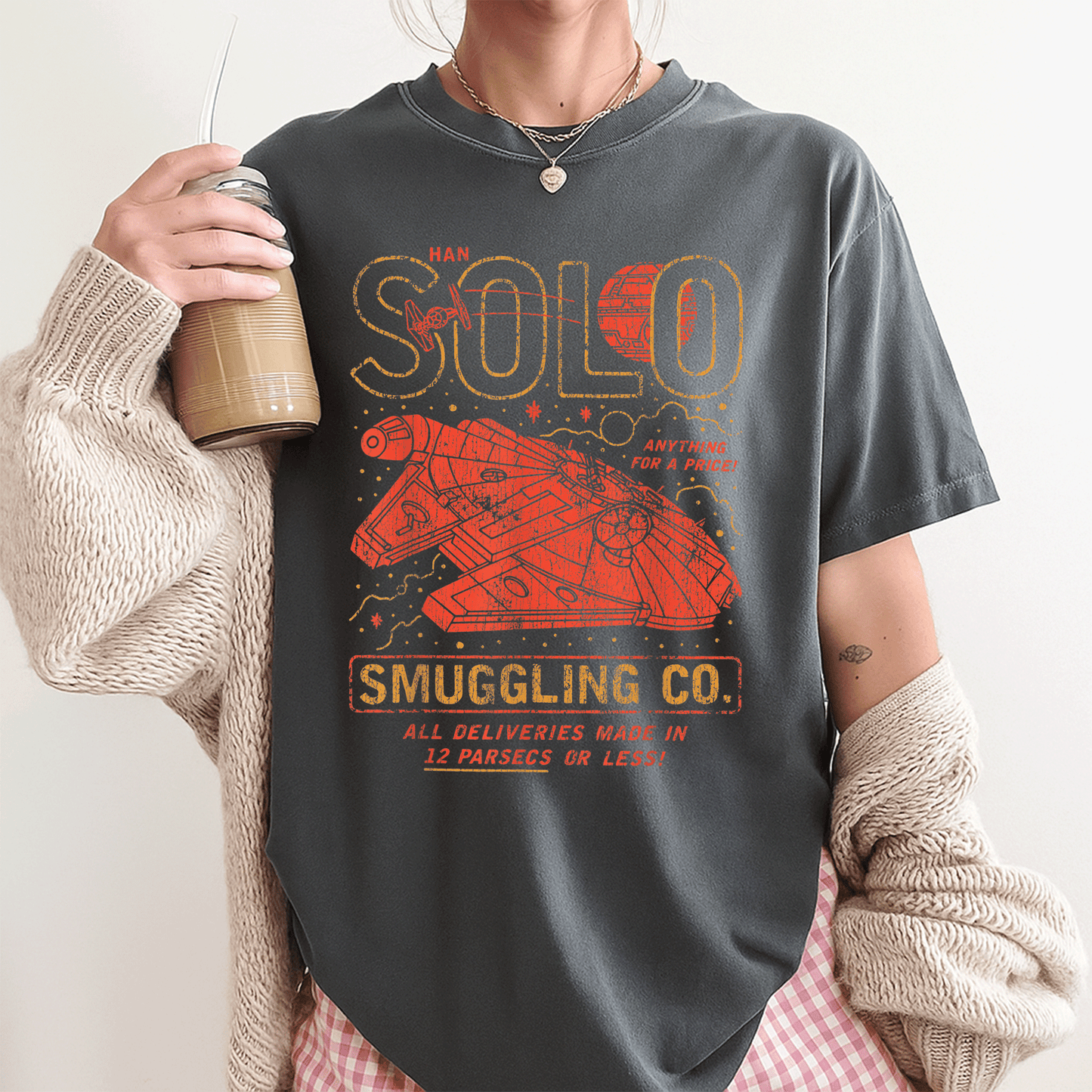 Star Wars Han Solo Smuggling Co T-Shirt Featuring Iconic Design for Fans of the Galaxy's Most Notorious Smuggler - 3