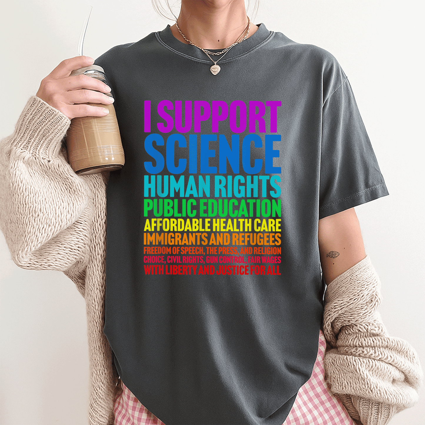 Shop the I Support Progressive Liberal Democratic Causes T-Shirt with Vibrant Design Perfect for Activists and Allies - 3