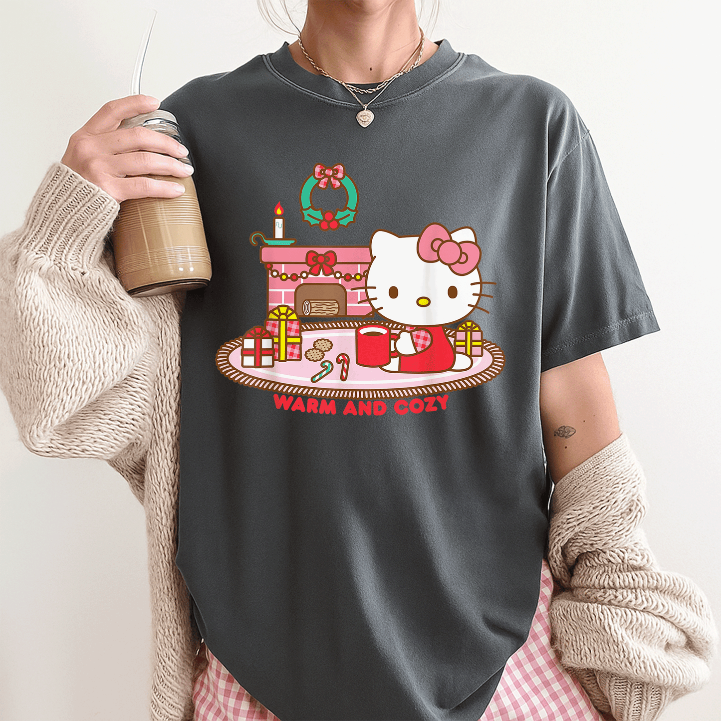 Cozy Up with Hello Kitty This Christmas - Cute and Comfortable Holiday T-Shirt for Festive Fun and Cheer - 3