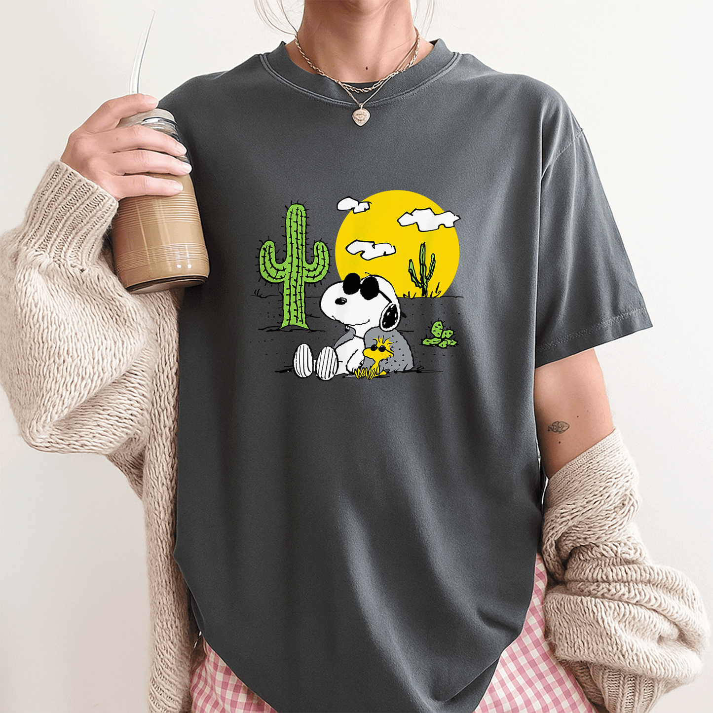 Snoopy and Woodstock Summer Adventure T-Shirt - Fun Peanuts Desert Graphic Tee for Fans of Classic Comics and Iconic Characters - 3