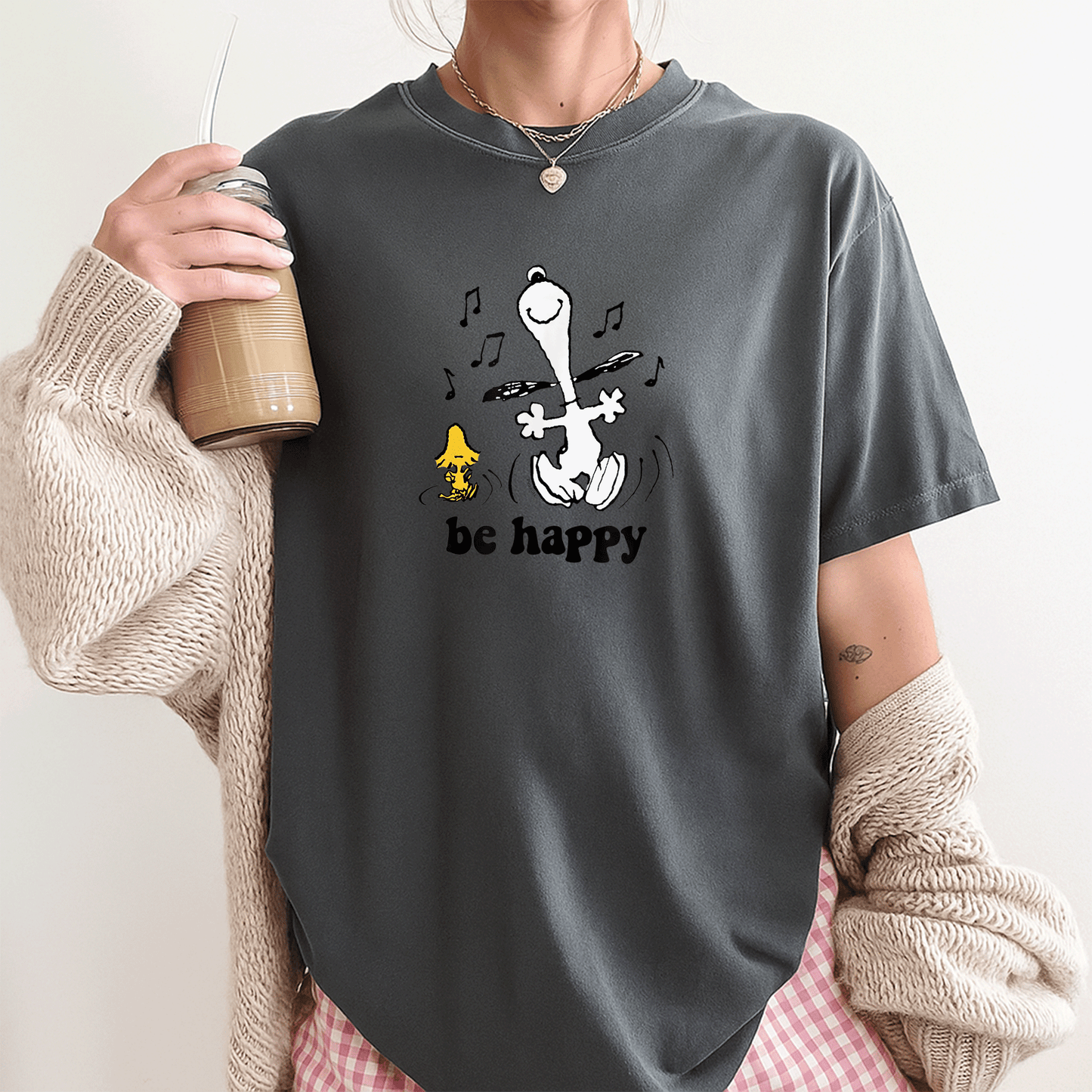 Peanuts Be Happy Dance T-Shirt Featuring Snoopy and Woodstock – Fun and Colorful Graphic Tee for Fans of All Ages - 3