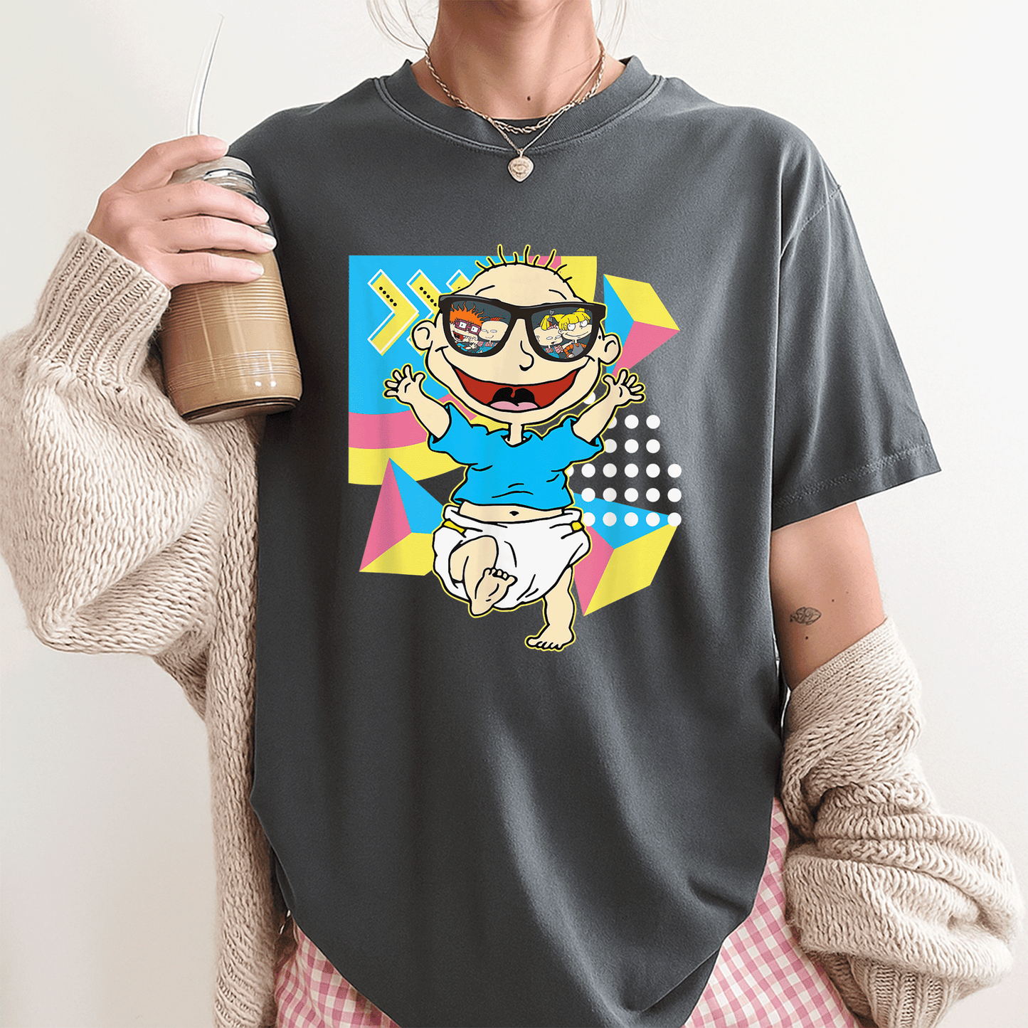 Mademark x Rugrats Tommy Pickles Sunglasses Reflection T-Shirt Perfect for Fans of Iconic 90s Cartoon Nostalgia and Style - 3