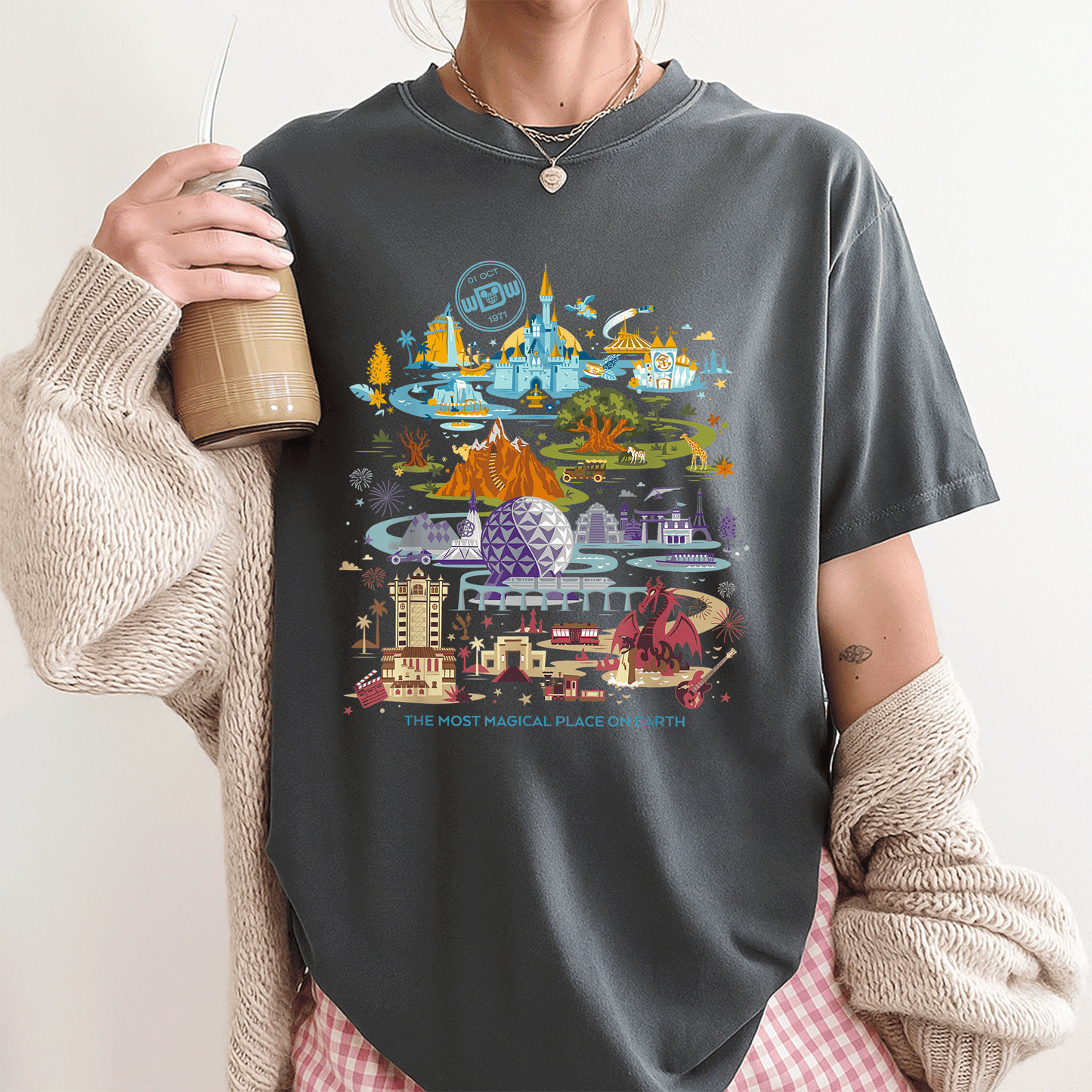 Celebrate Magic with the Disney Walt Disney World 50th Anniversary T-Shirt Featuring Iconic Characters and Vibrant Design - 3