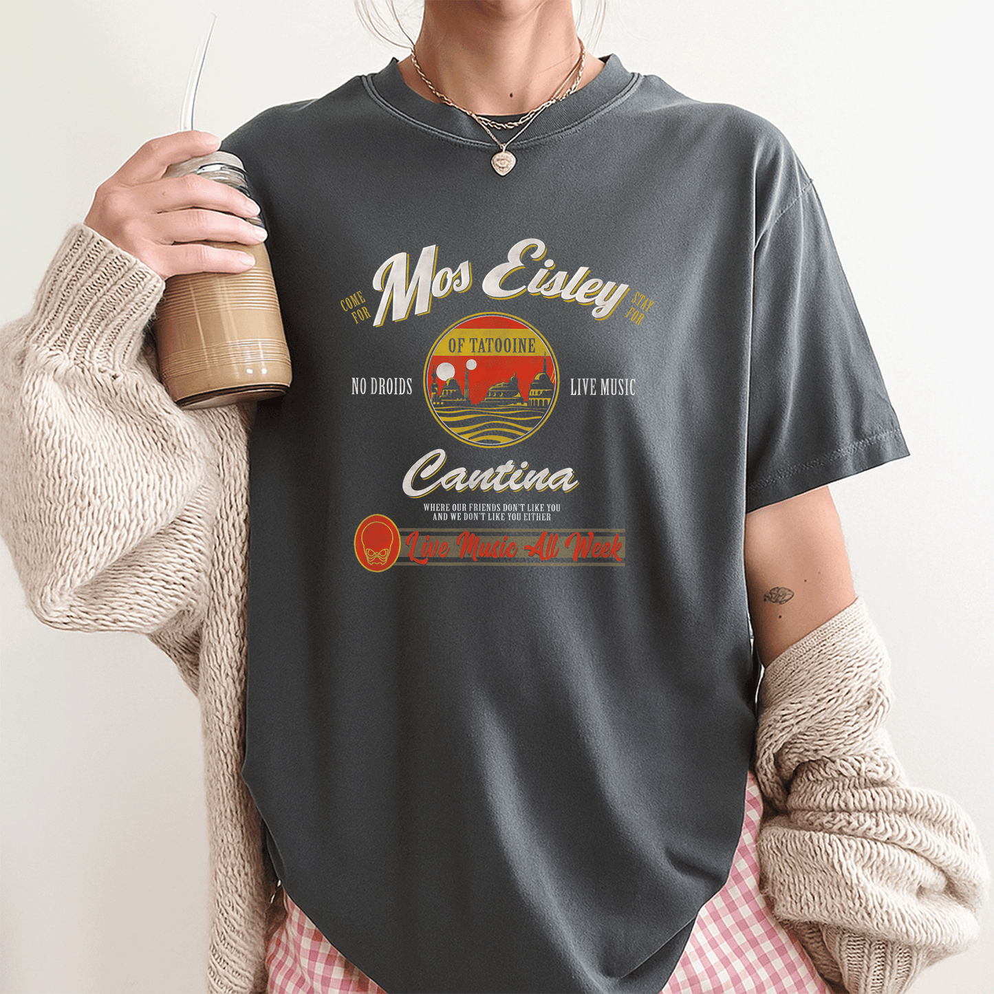 Star Wars Mos Eisley Cantina Live Music All Week T-Shirt Fun Design for Fans of the Classic Space Adventure Series - 3