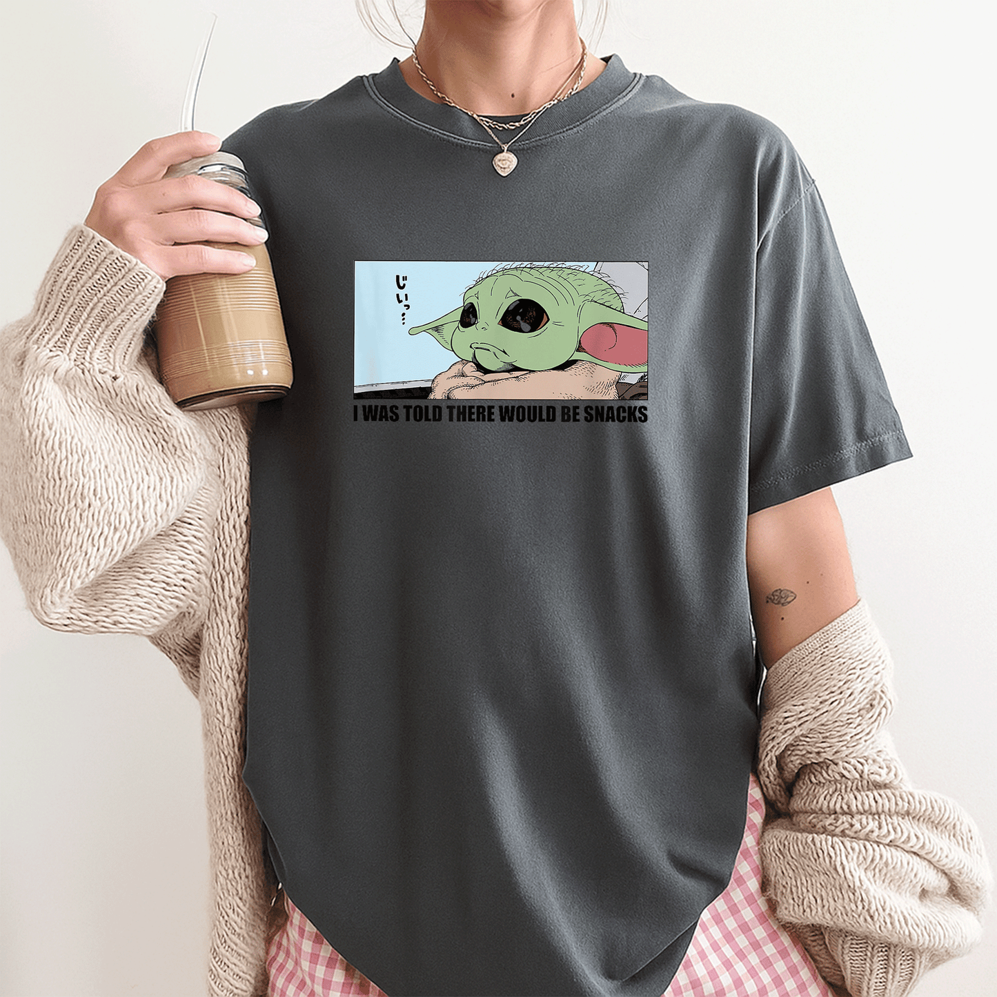 Cute Grogu Wants Snacks T-Shirt from Amazon Essentials The Mandalorian – Adorable Graphic Tee for Star Wars Fans and Collectors - 3