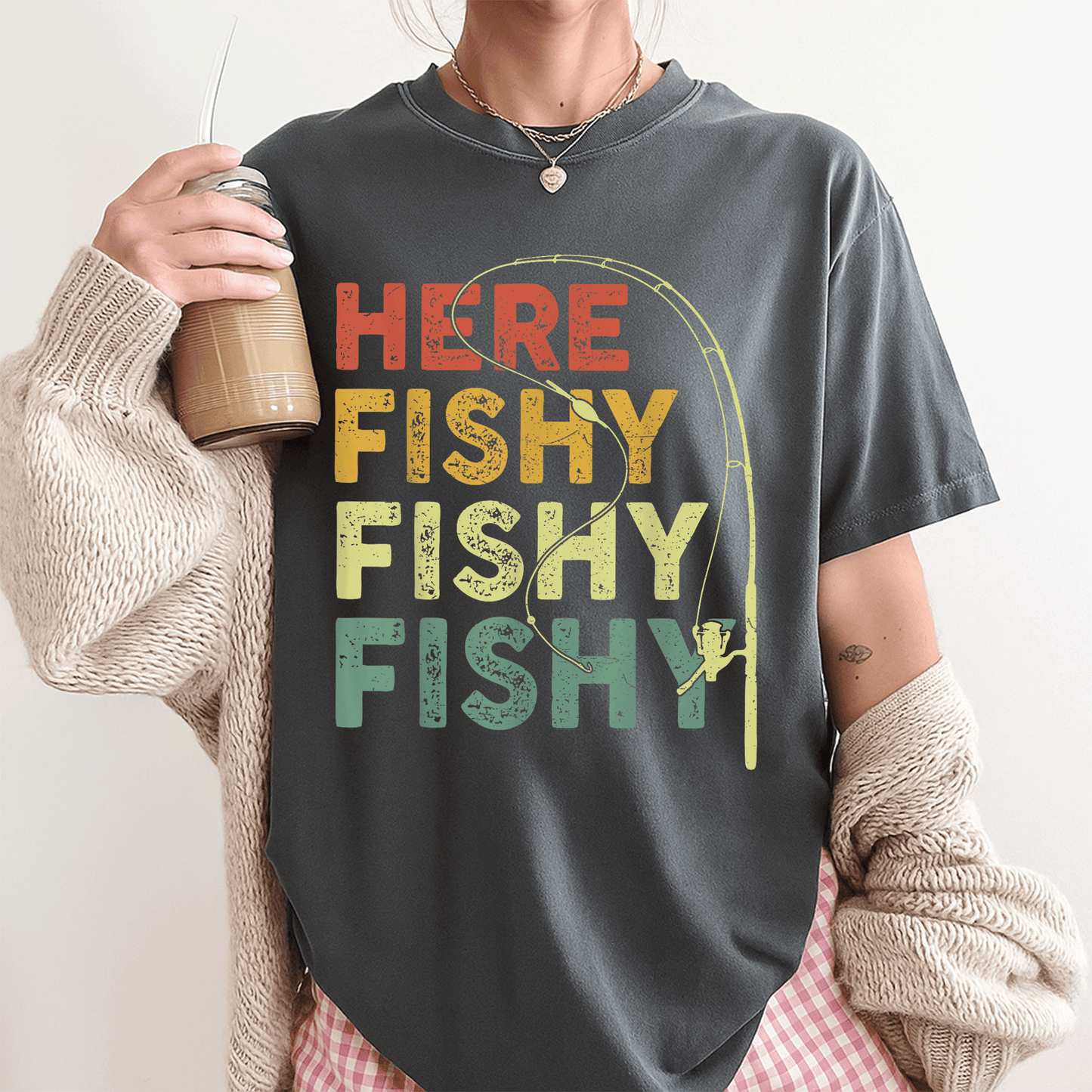 Funny Here-Fishy Shirt for Fishing Enthusiasts, Bass Fish Design T-Shirt for Dads, Kids, Boys, and Men - Great Gift Idea! - 3