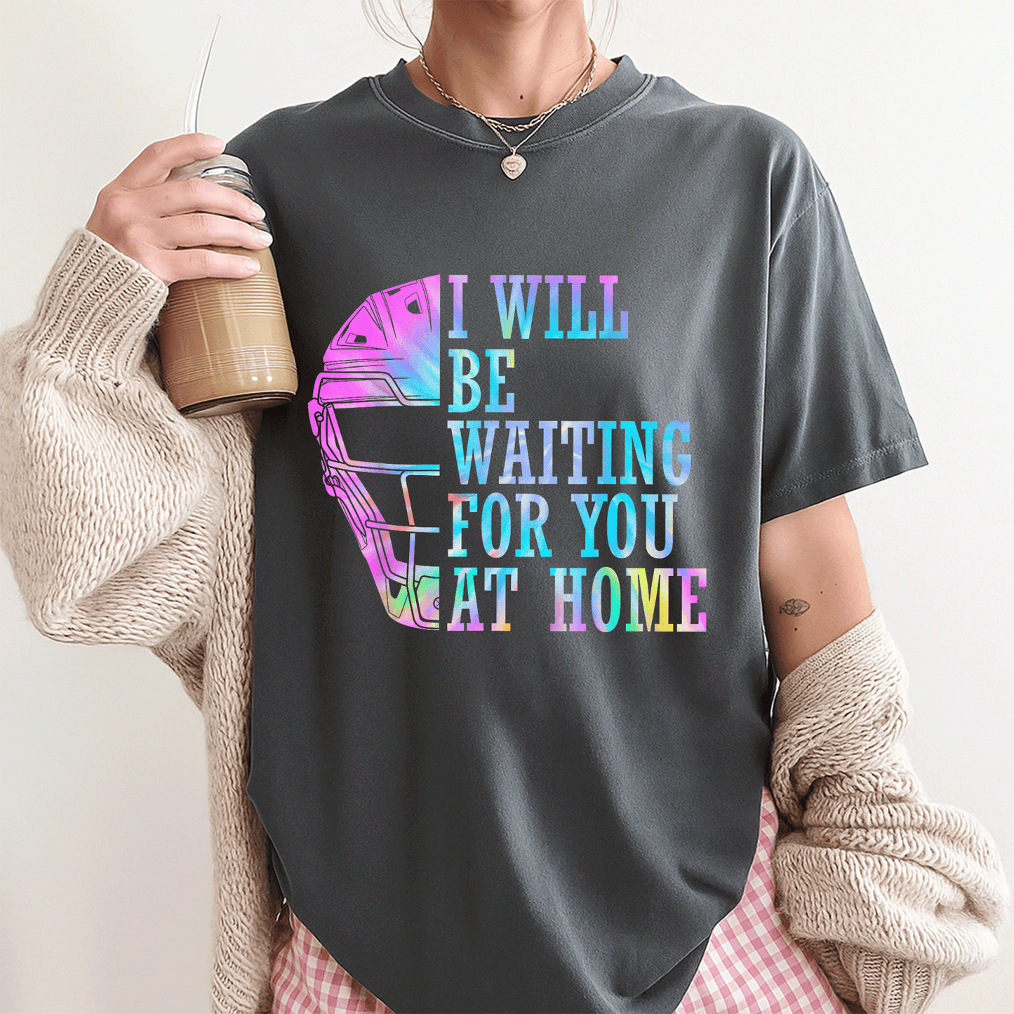 Cute I Will Be Waiting For You At Home Softball Catcher T-Shirt for Softball Lovers - Perfect Gift for Athletes and Fans - 3