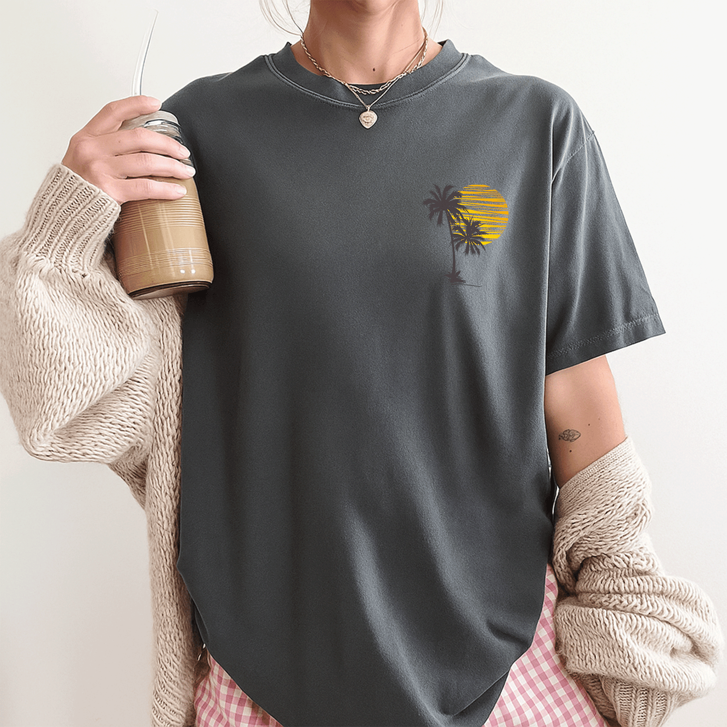 Cool Summer Vacation T-Shirt for Men and Women Featuring Sunset Beach and Palm Trees Perfect for Relaxing Days - 3