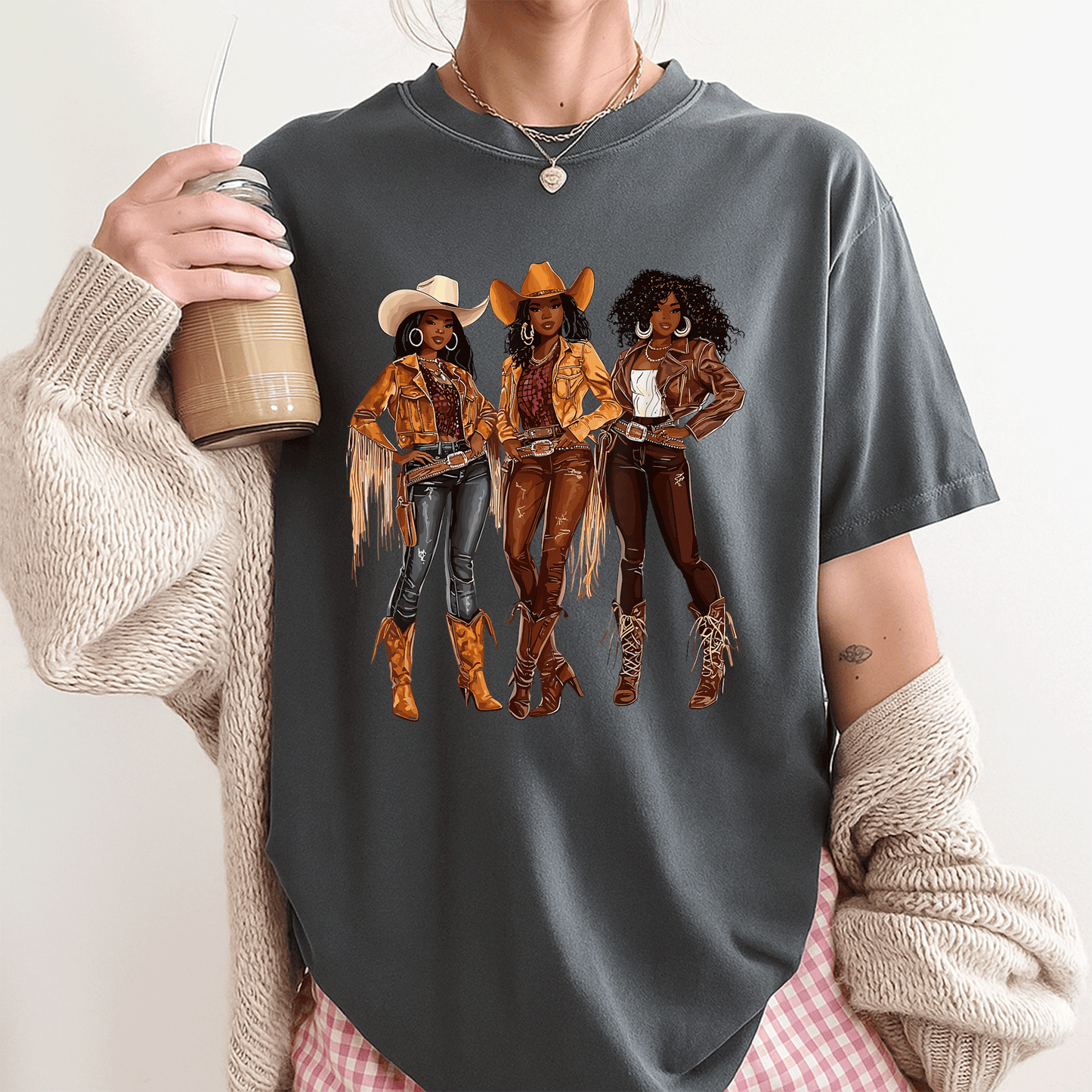 Stylish Black African American Cowgirl T-Shirt for Rodeo Fans in Western Country Texas - Perfect for All Occasions! - 3